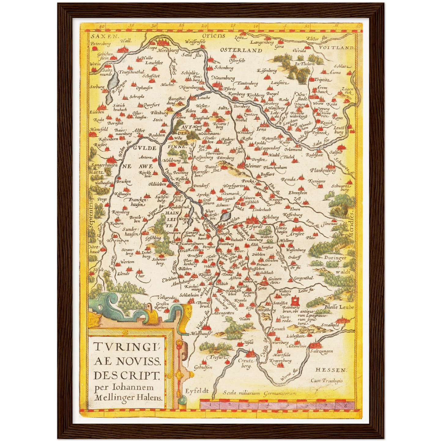 Historische Landkarte Thüringen um 1609