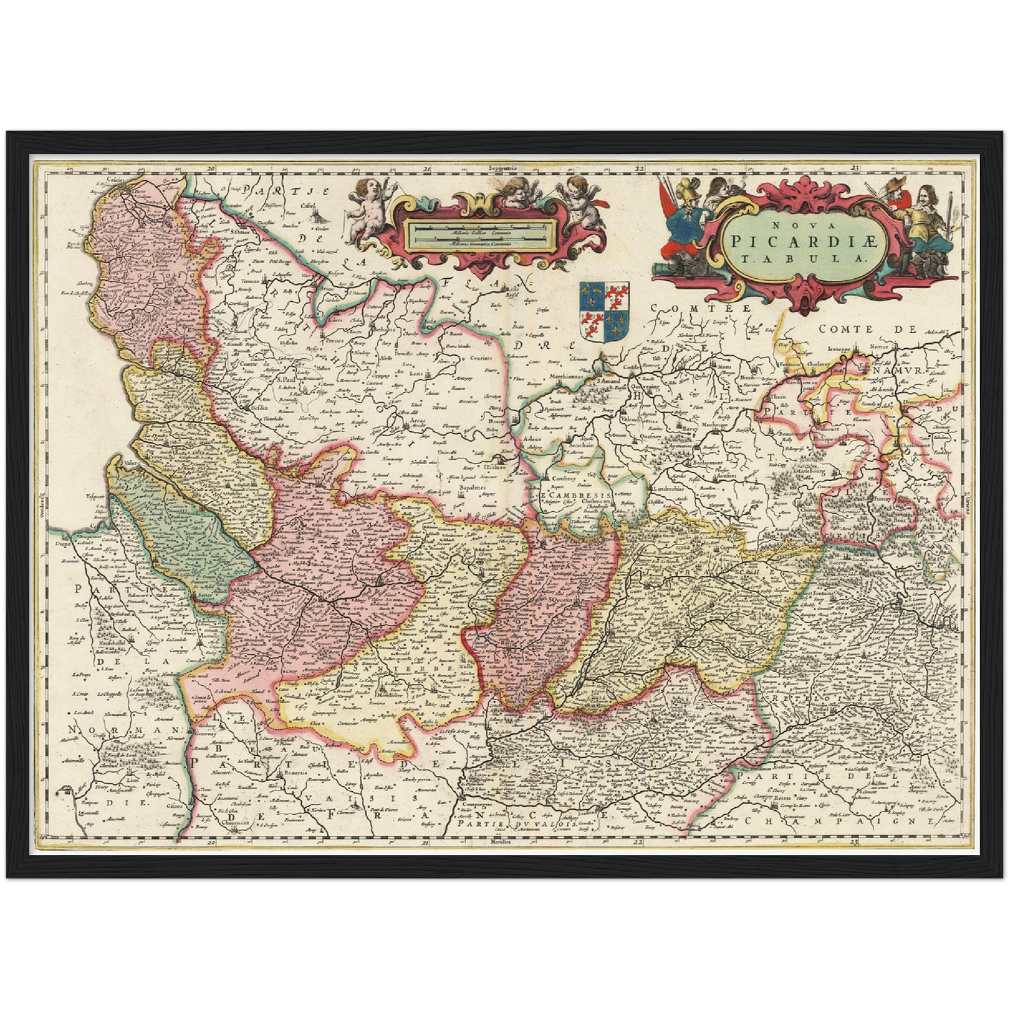 Historische Landkarte Picardie um 1650