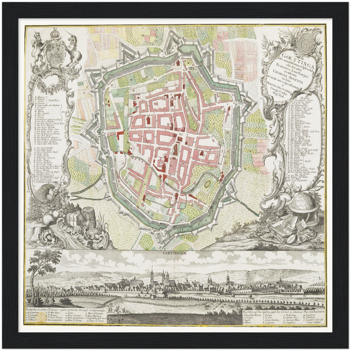 Historischer Stadtplan Göttingen um 1737