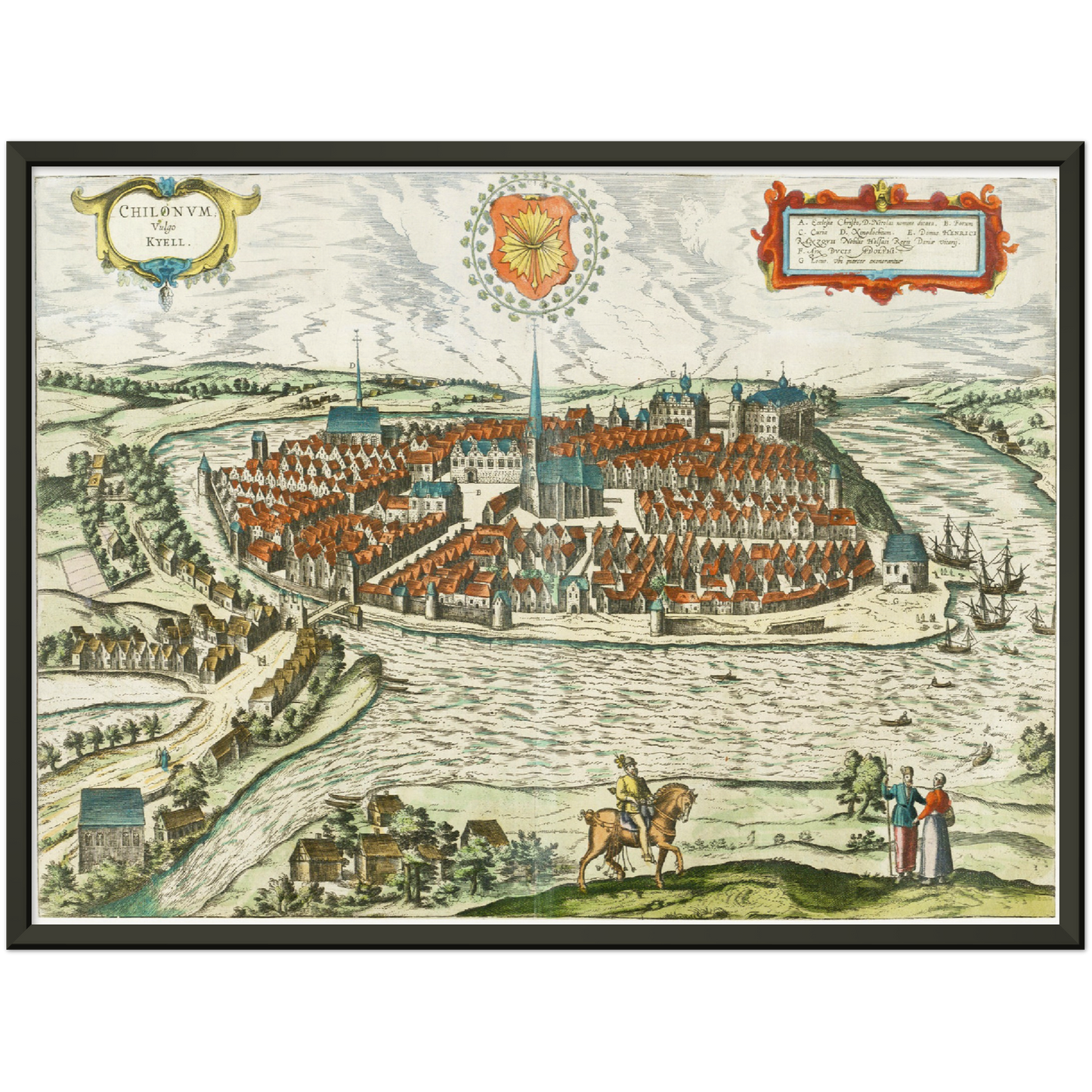 Historische Stadtansicht Kiel um 1612