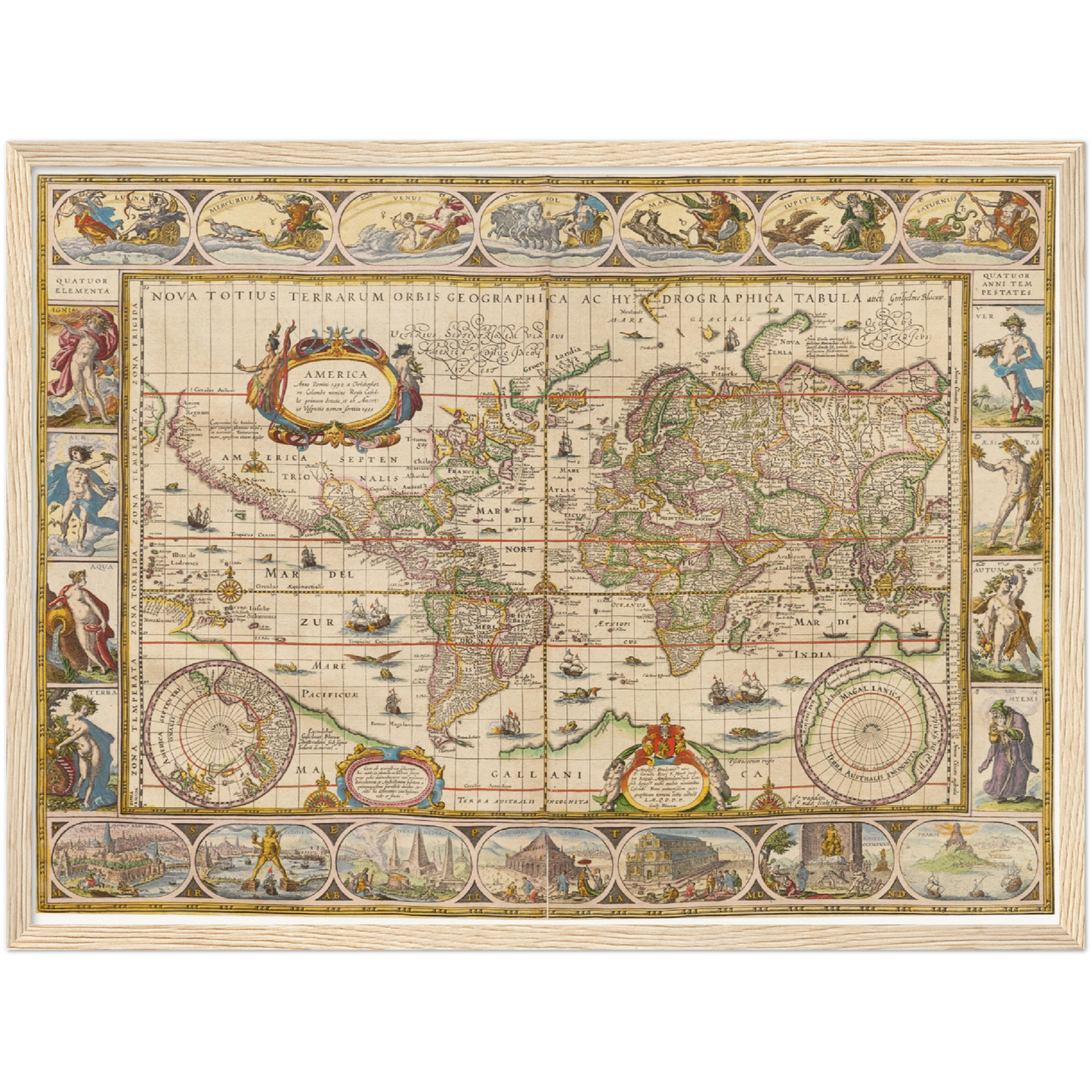 Historische Weltkarte um 1635