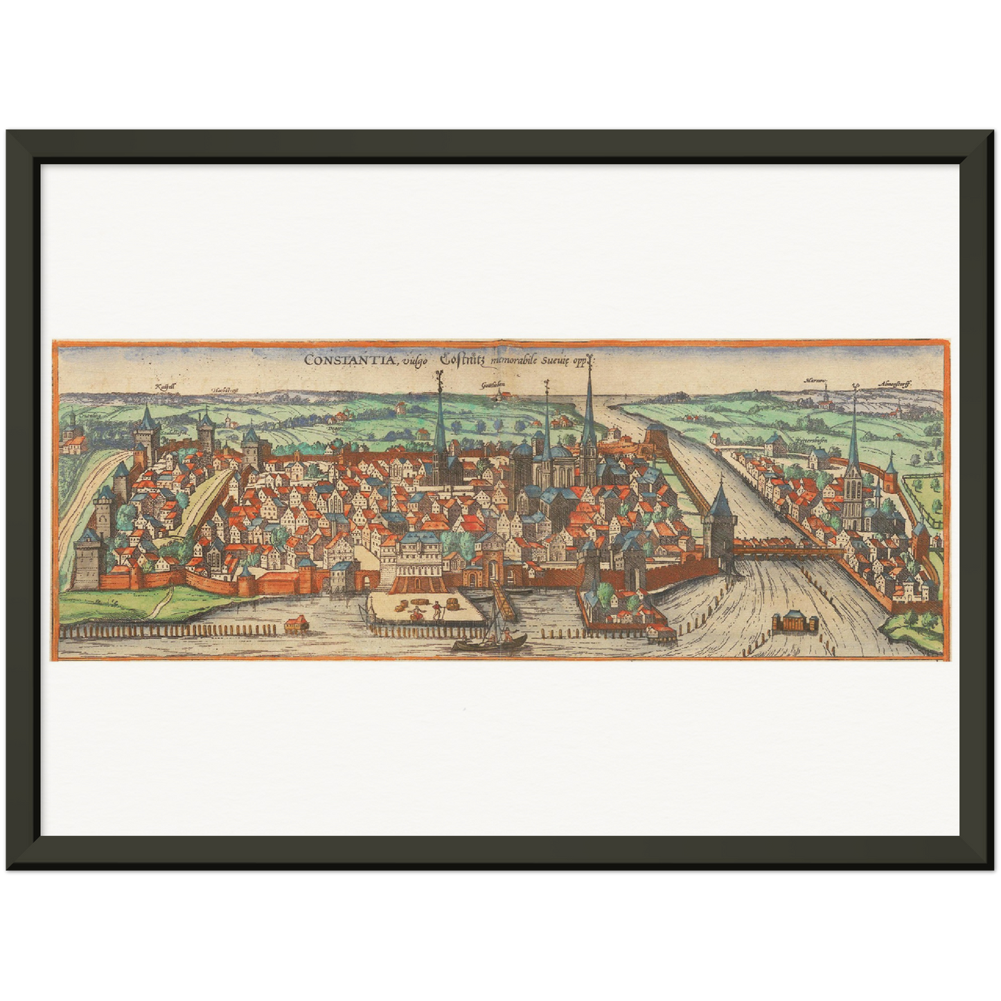 Historische Stadtansicht Konstanz um 1609