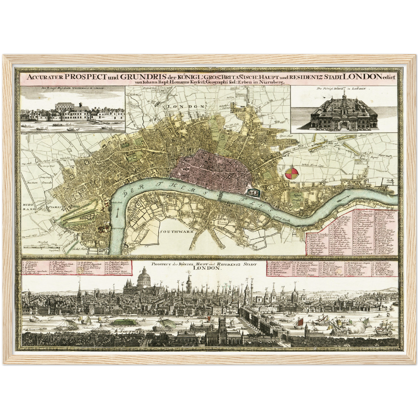 Historischer Stadtplan London um 1750