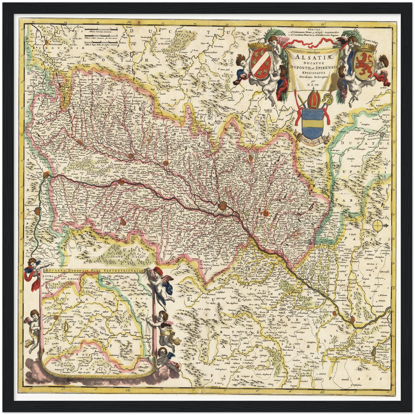 Historische Landkarte Elsass um 1647