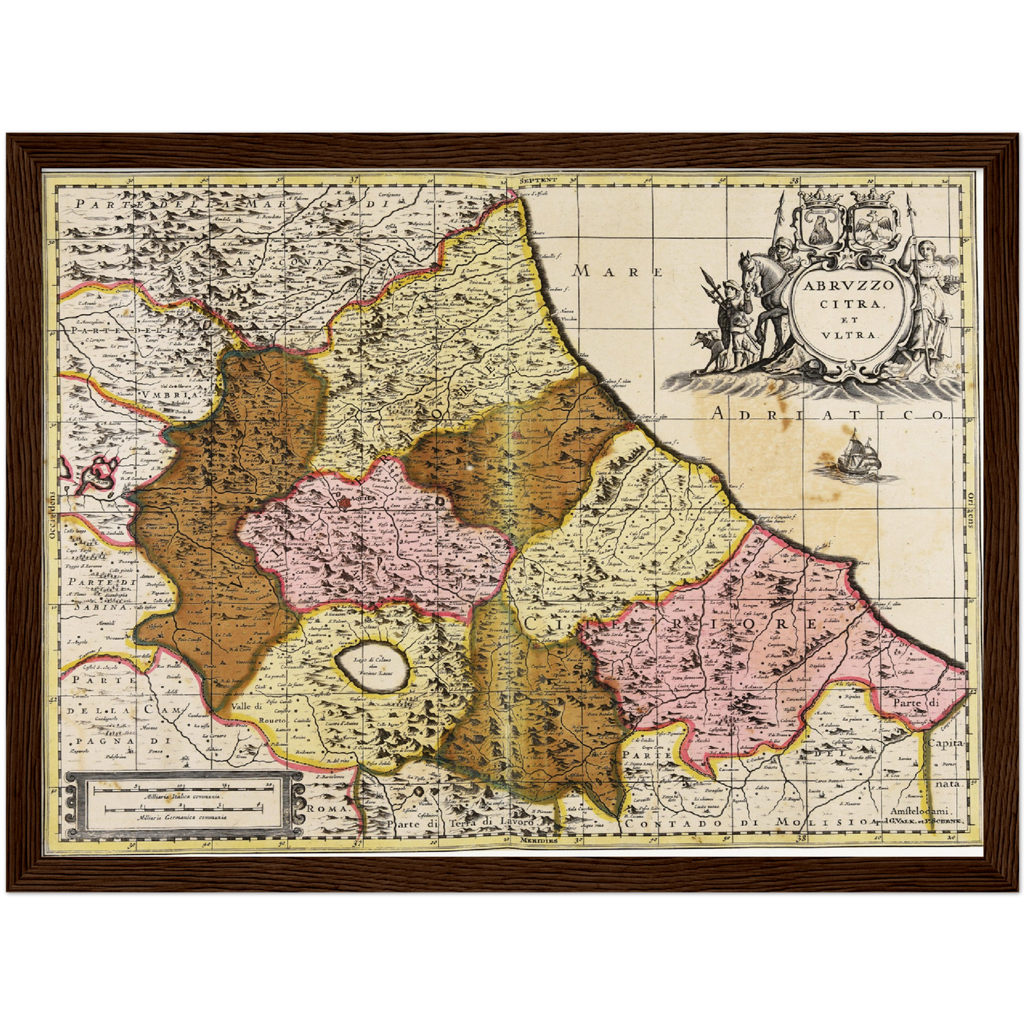 Historische Landkarte Abruzzen um 1700