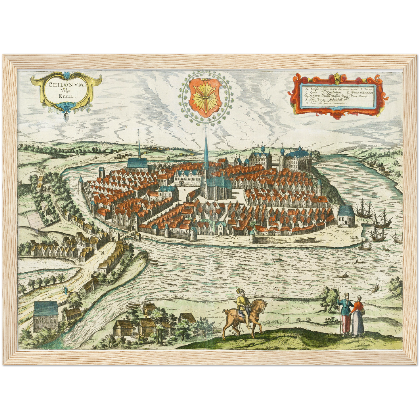 Historische Stadtansicht Kiel um 1612