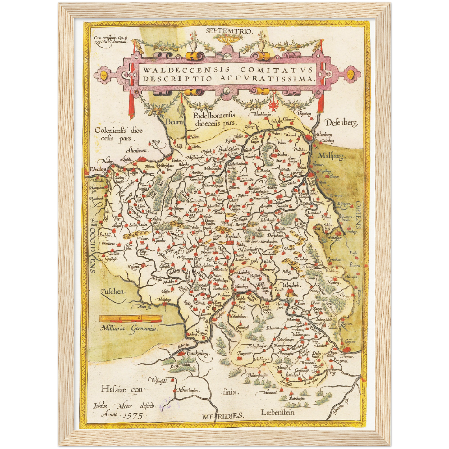 Historische Landkarte Waldeck um 1609