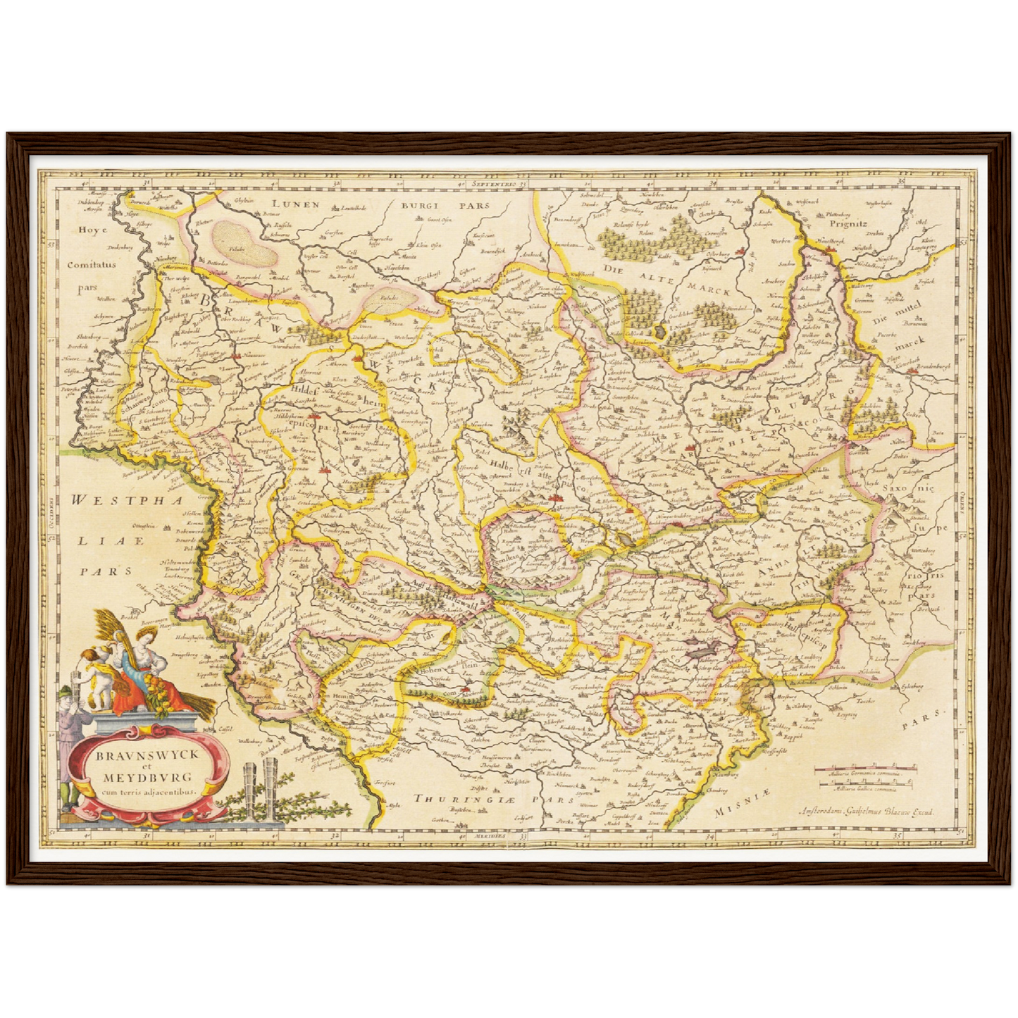 Historische Landkarte Braunschweig um 1635