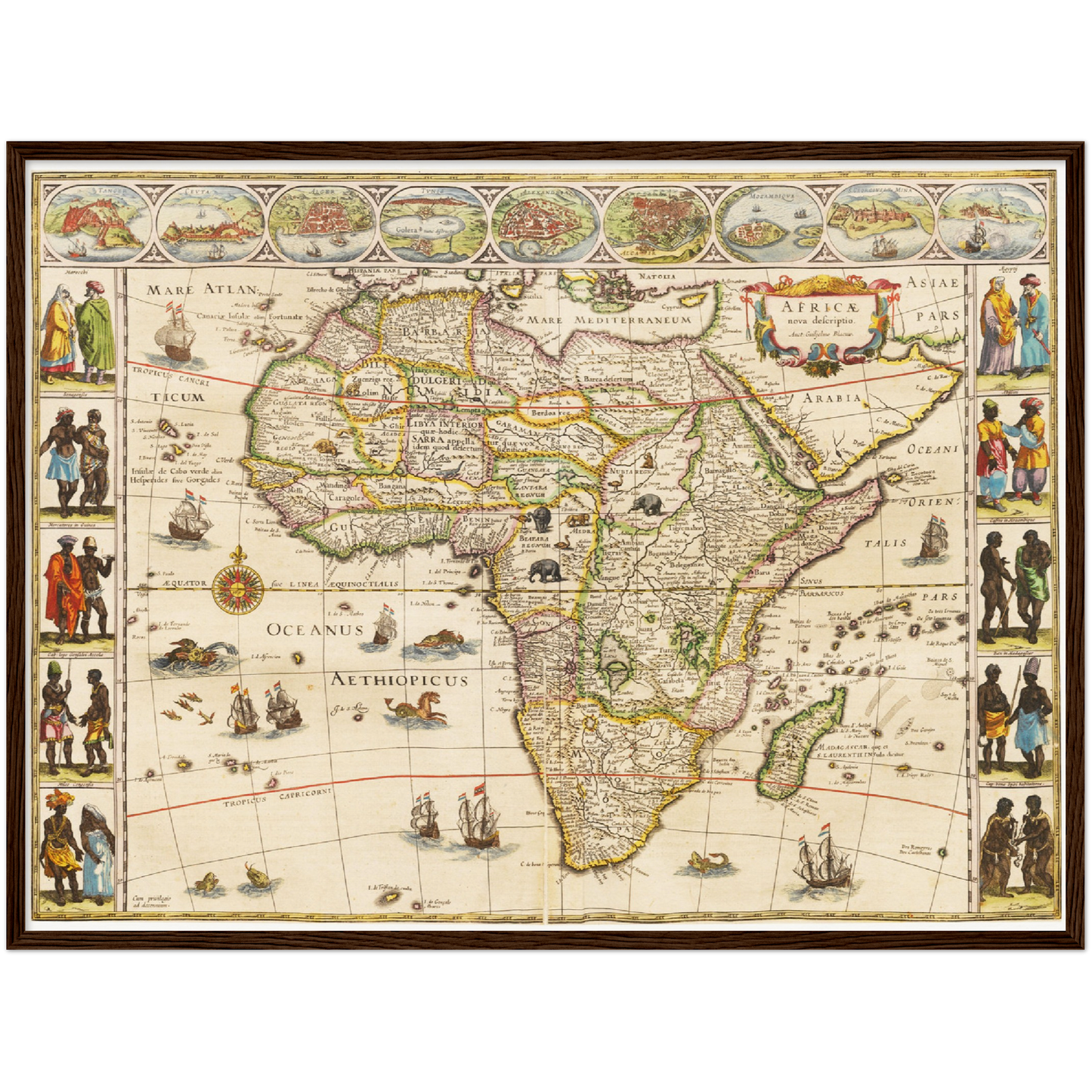 Historische Landkarte Afrika um 1635