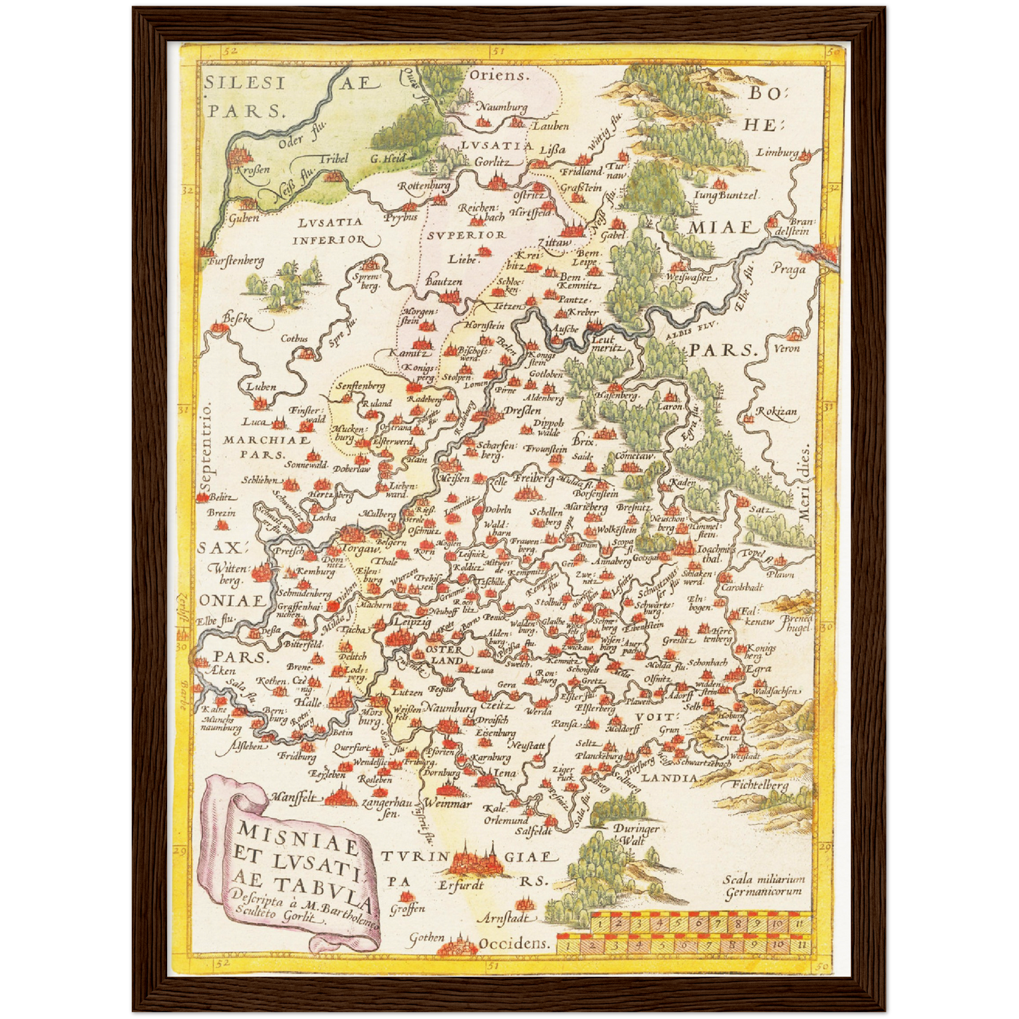 Historische Landkarte Meißen um 1609