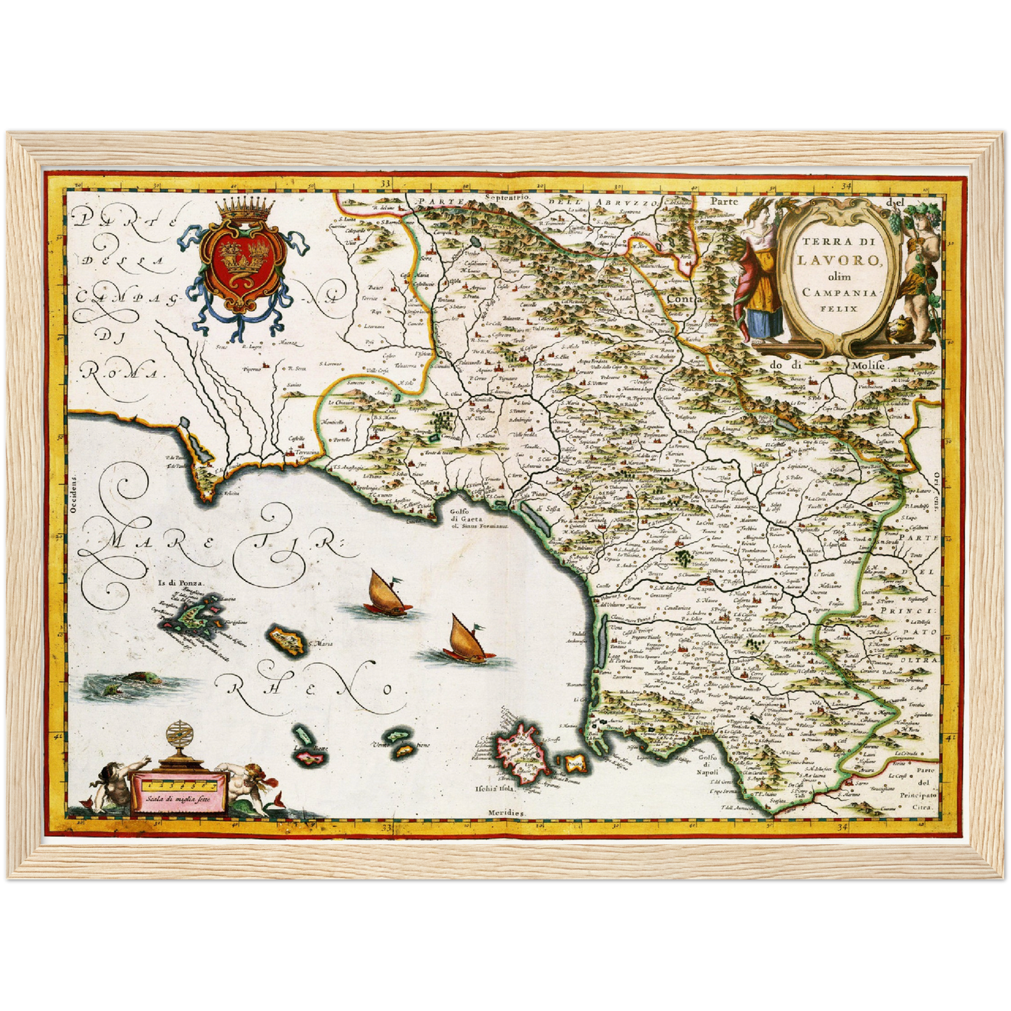 Historische Landkarte Kampanien um 1690