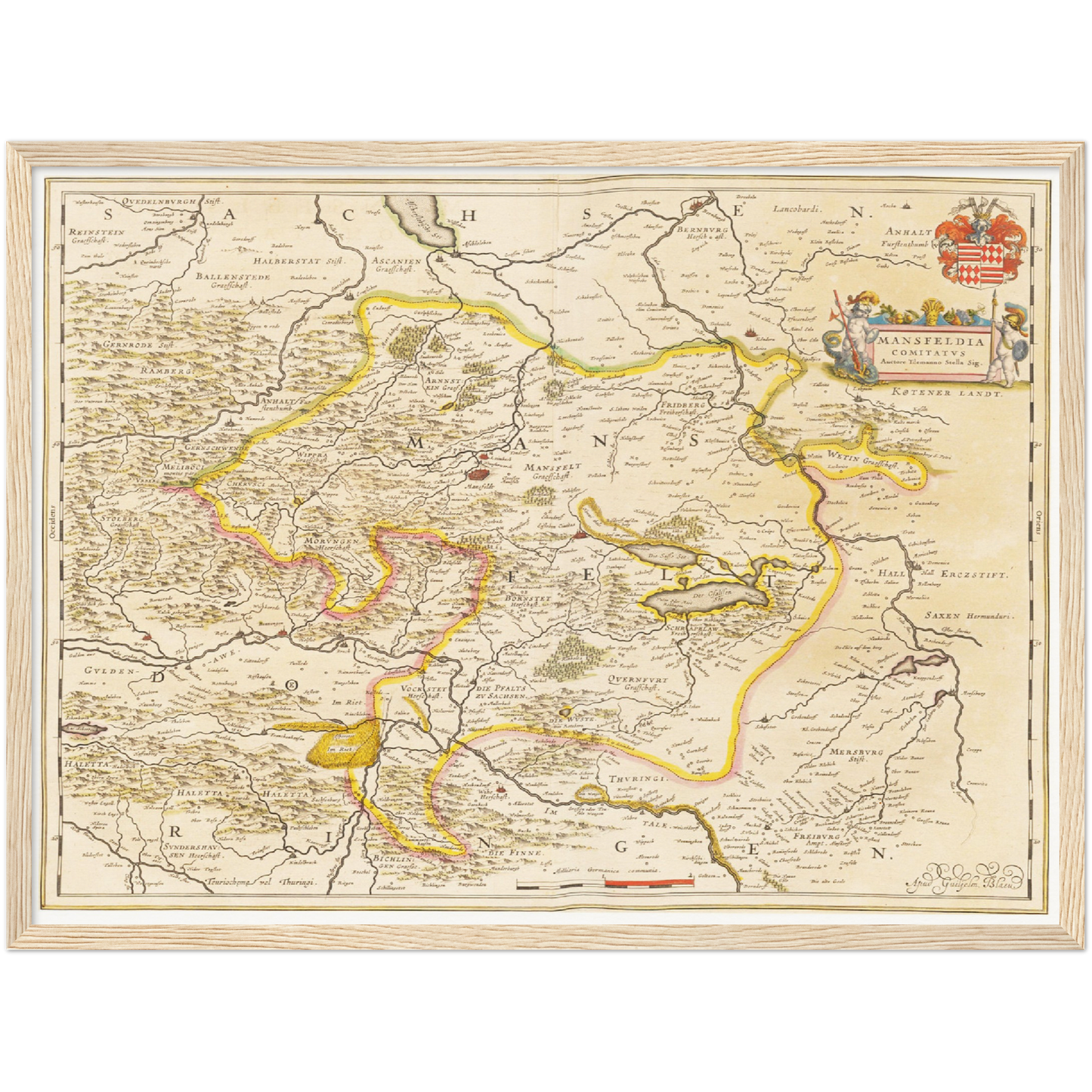 Historische Landkarte Mansfeld um 1635