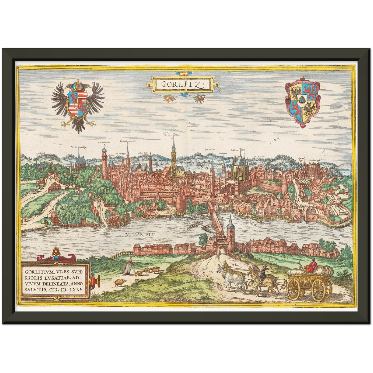 Historische Stadtansicht Görlitz um 1592
