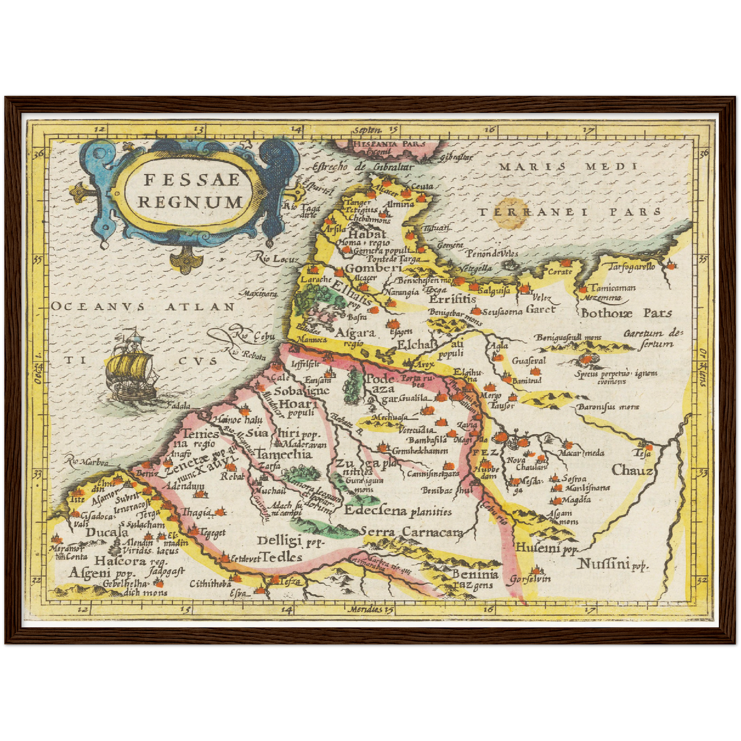 Historische Landkarte Fes um 1609