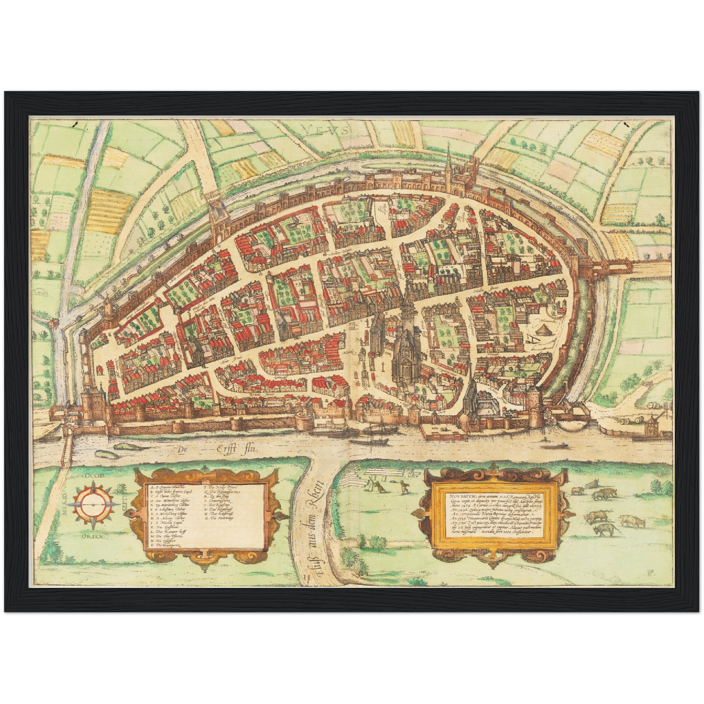 Historischer Stadtplan Neuss um 1592