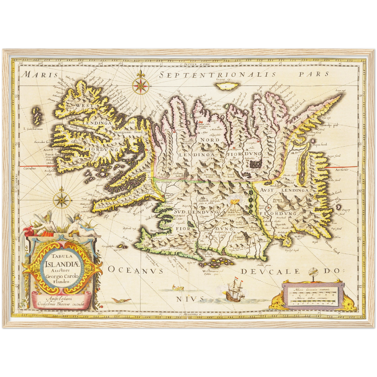 Historische Landkarte Island um 1635