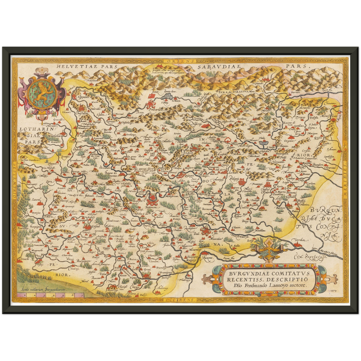 Historische Landkarte Burgund um 1609