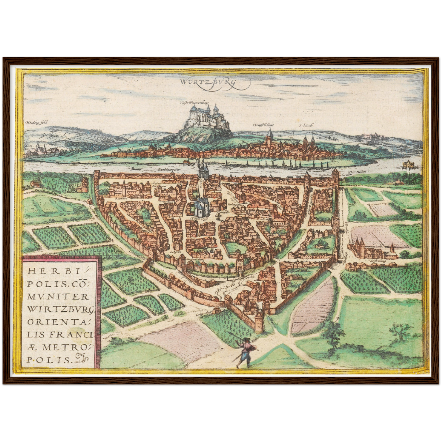 Historische Stadtansicht Würzburg um 1612