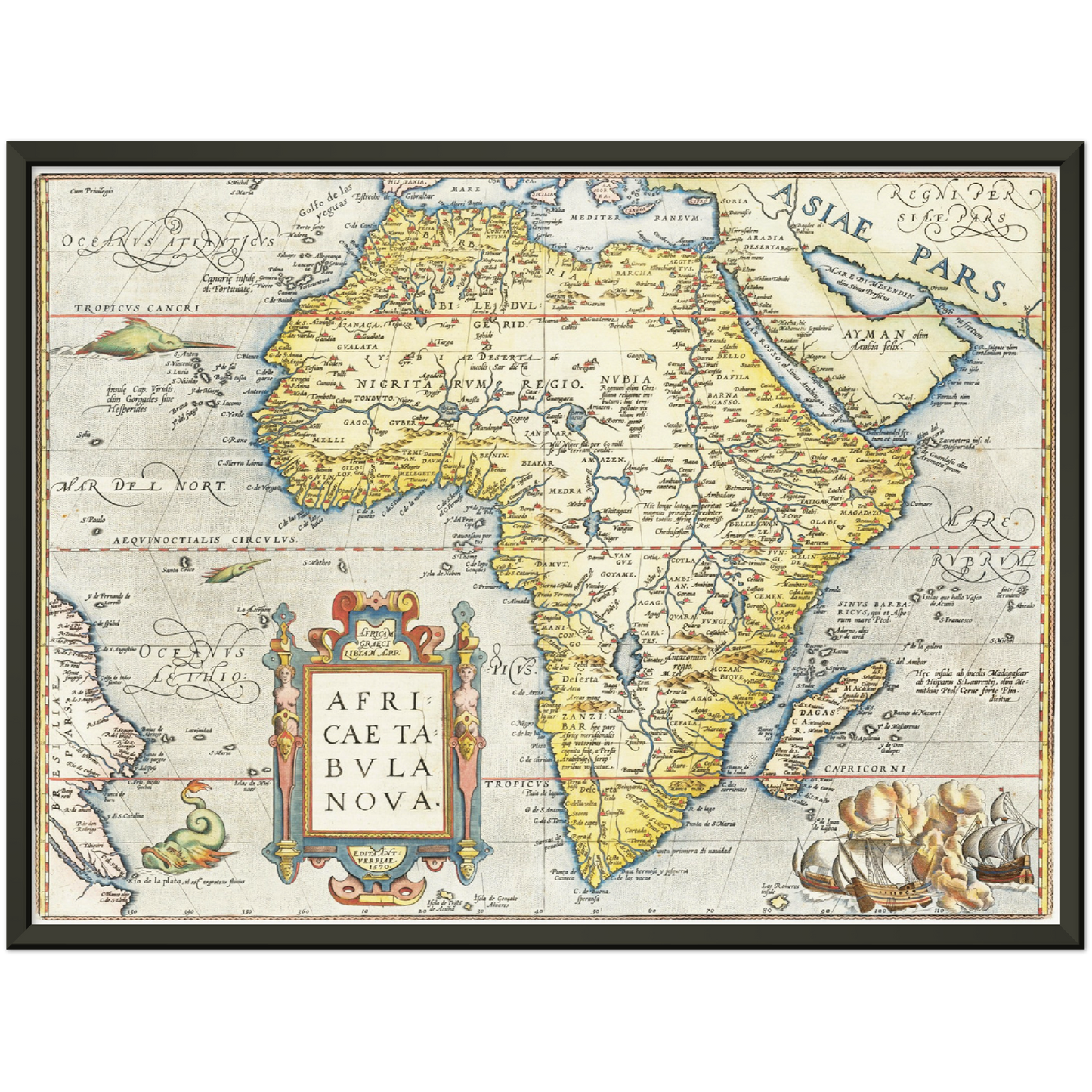 Historische Landkarte Afrika um 1570