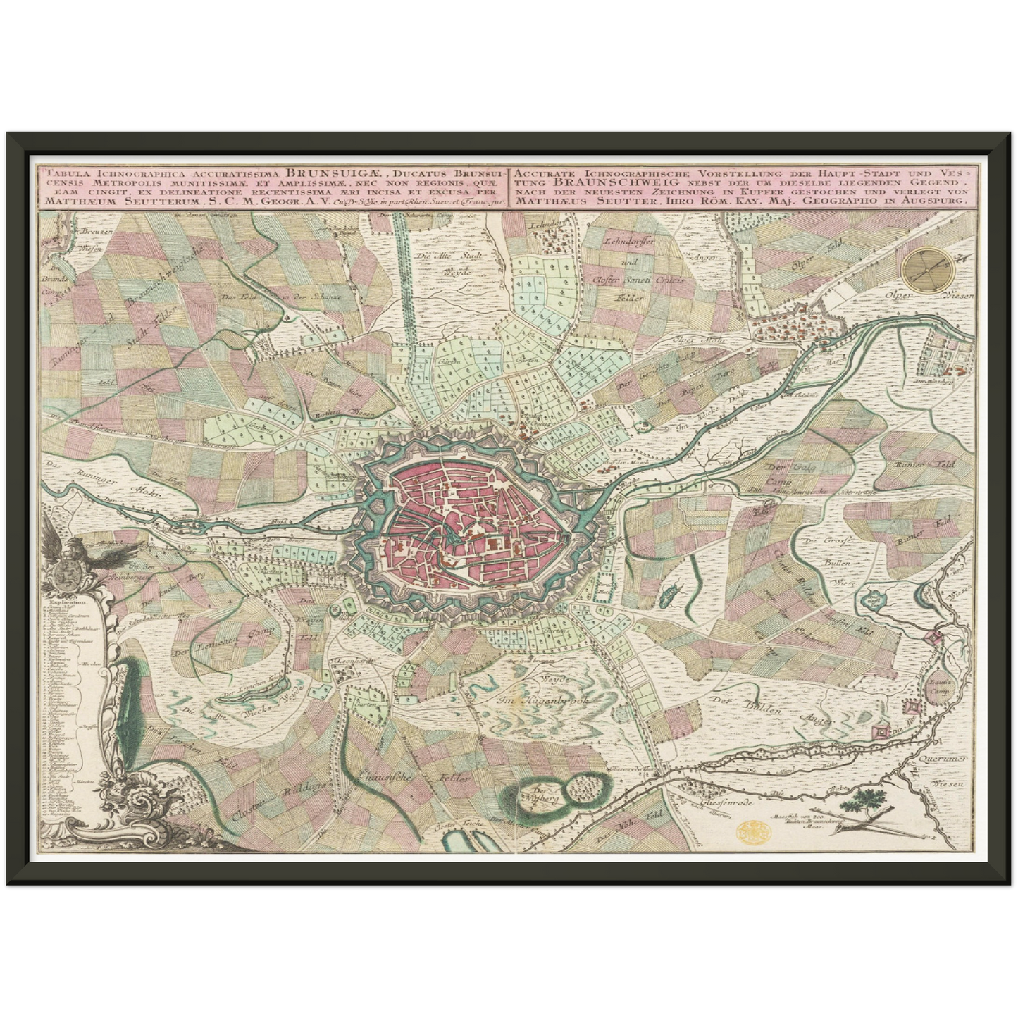 Historischer Stadtplan Braunschweig um 1750