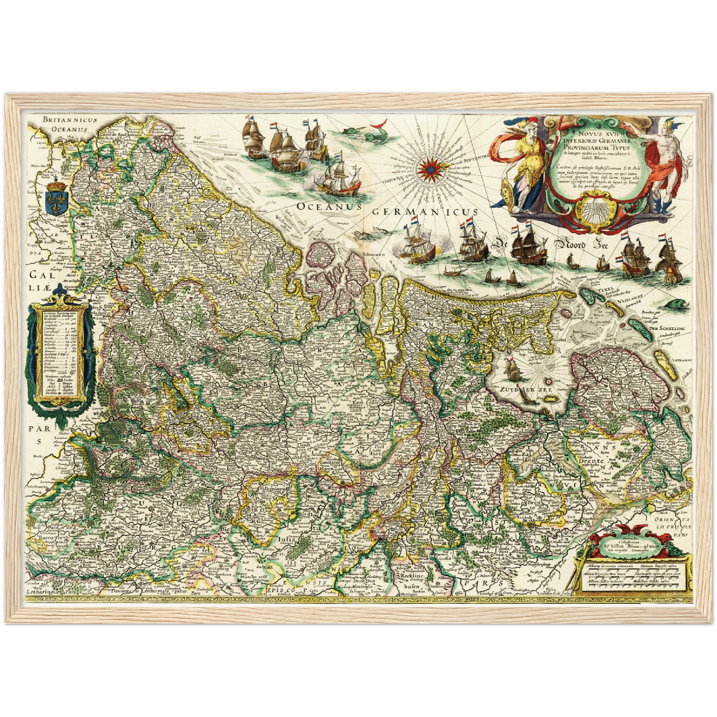 Historische Landkarte Niederlande um 1647