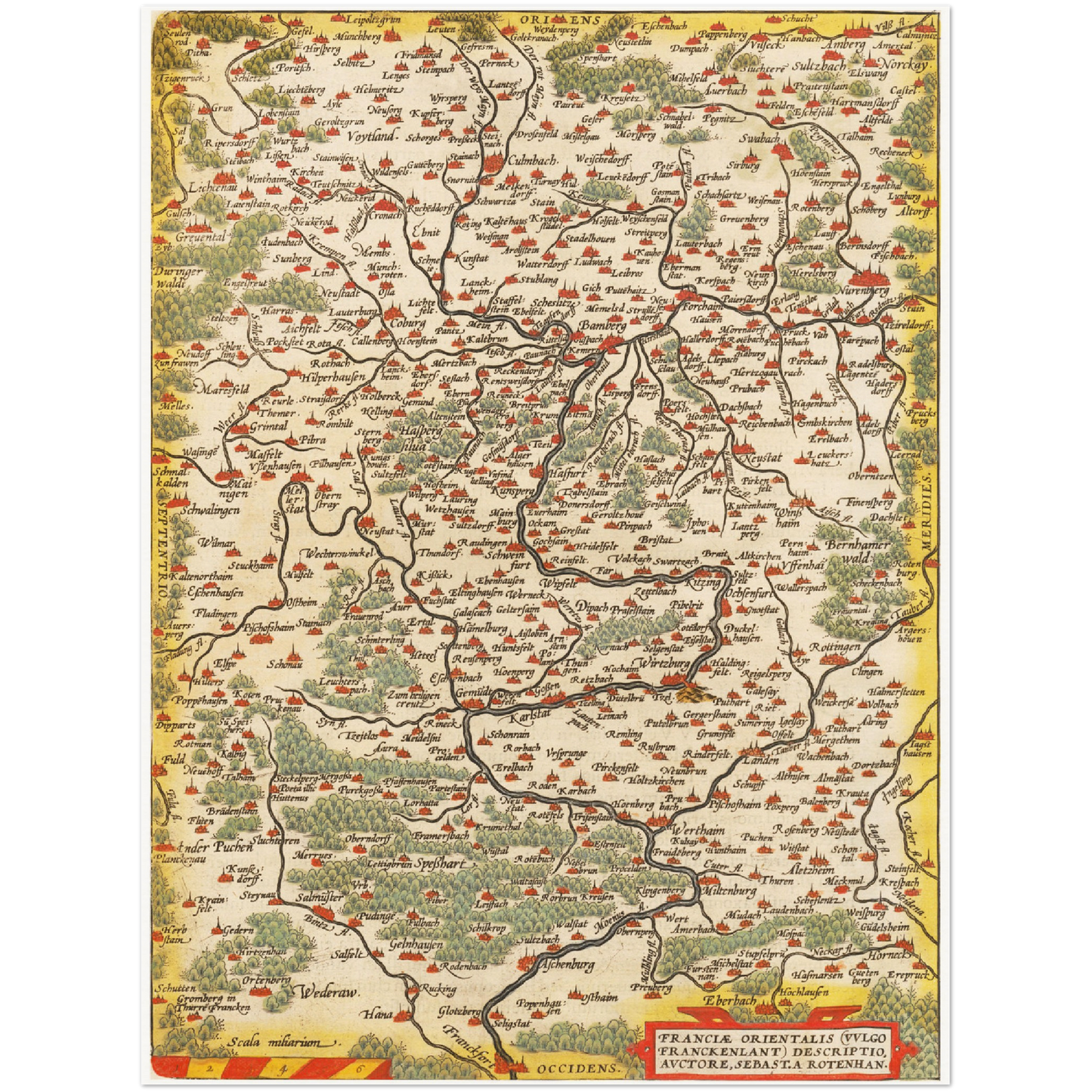 Historische Landkarte Franken um 1609