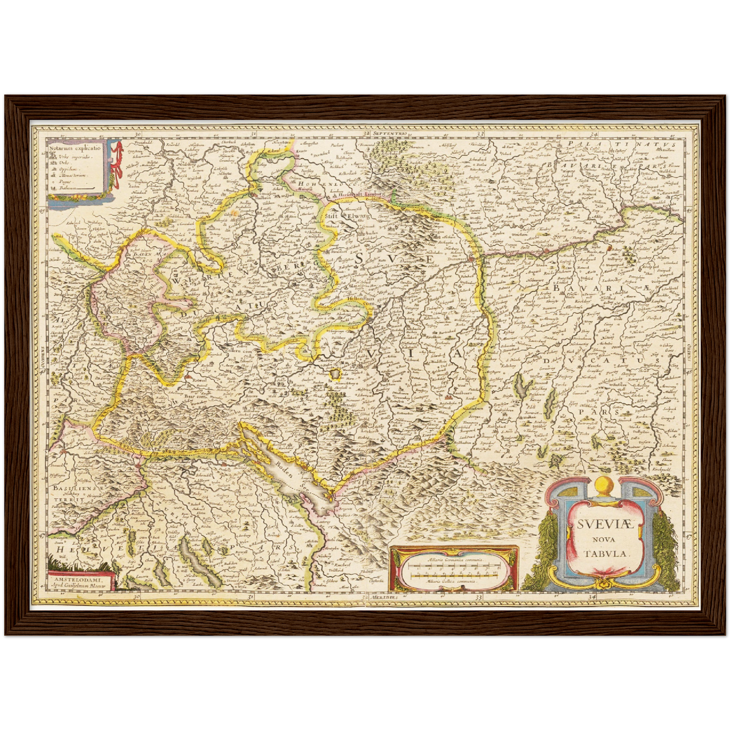 Historische Landkarte Schwaben um 1635