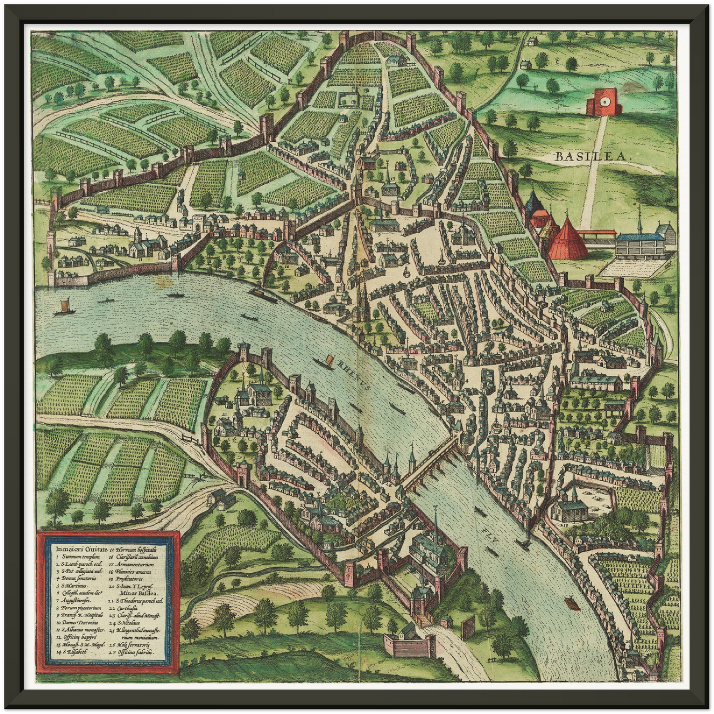 Historischer Stadtplan Basel um 1600