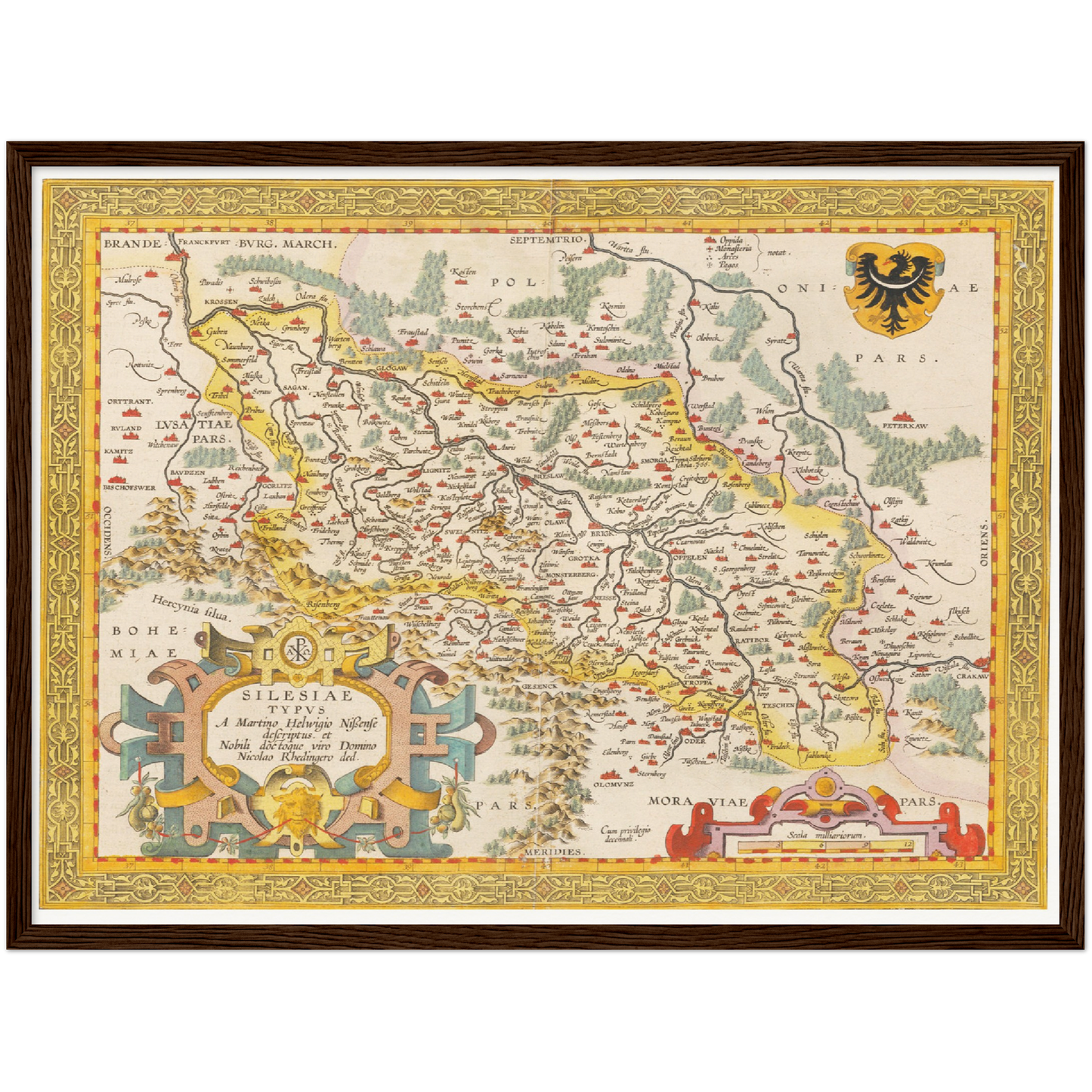 Historische Landkarte Schlesien um 1609