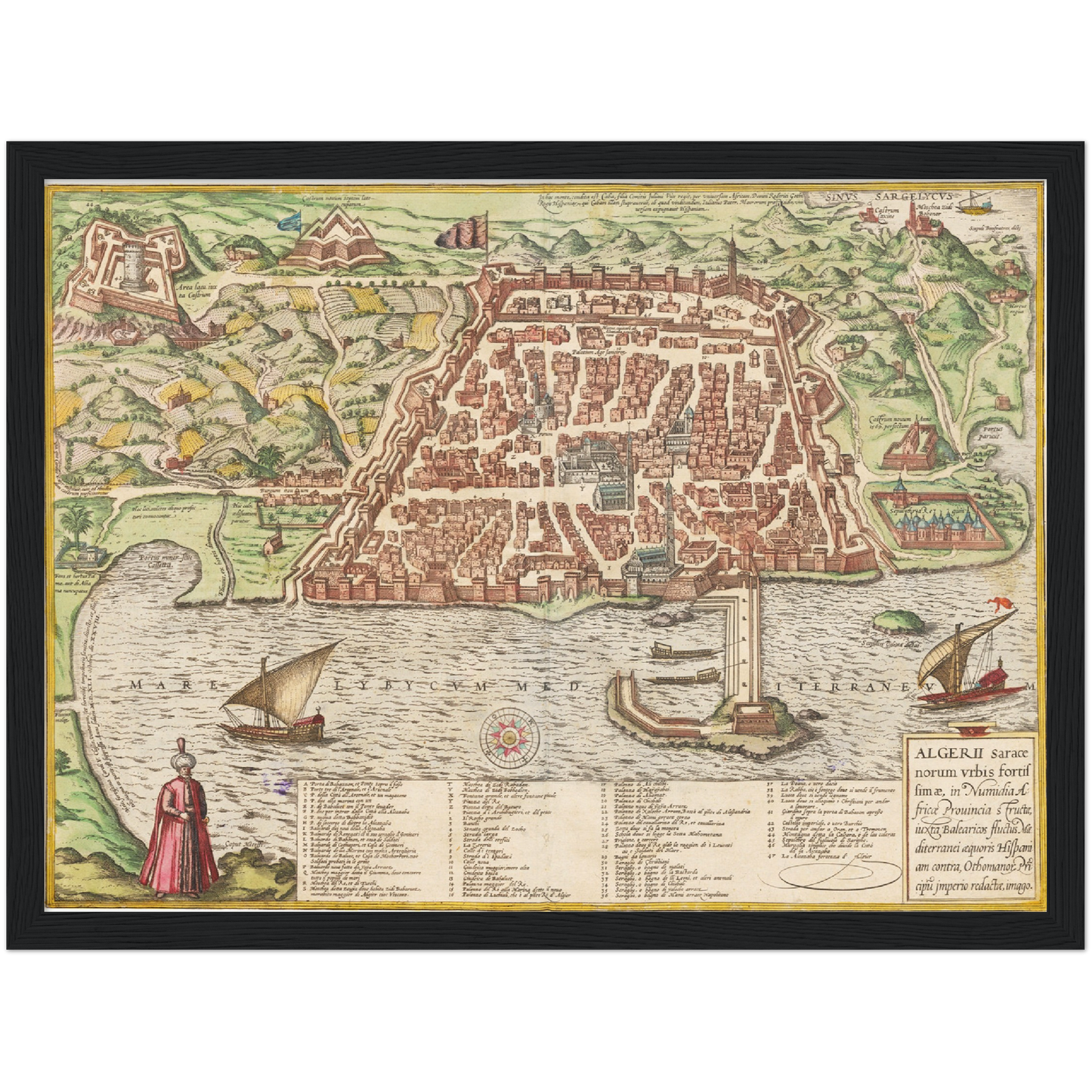 Historischer Stadtplan Algier um 1582