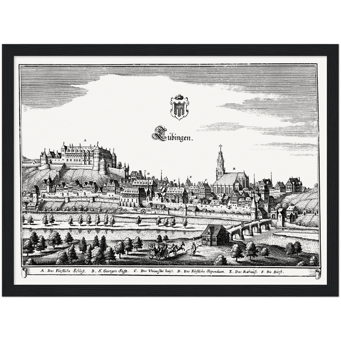 Historische Stadtansicht Tübingen um 1643