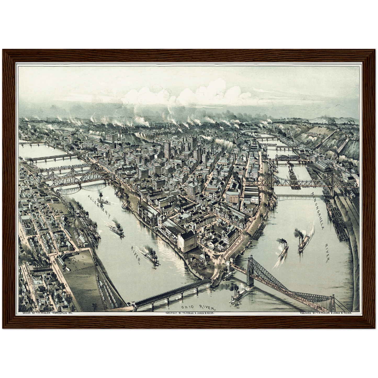 Historische Stadtansicht Pittsburgh um 1902