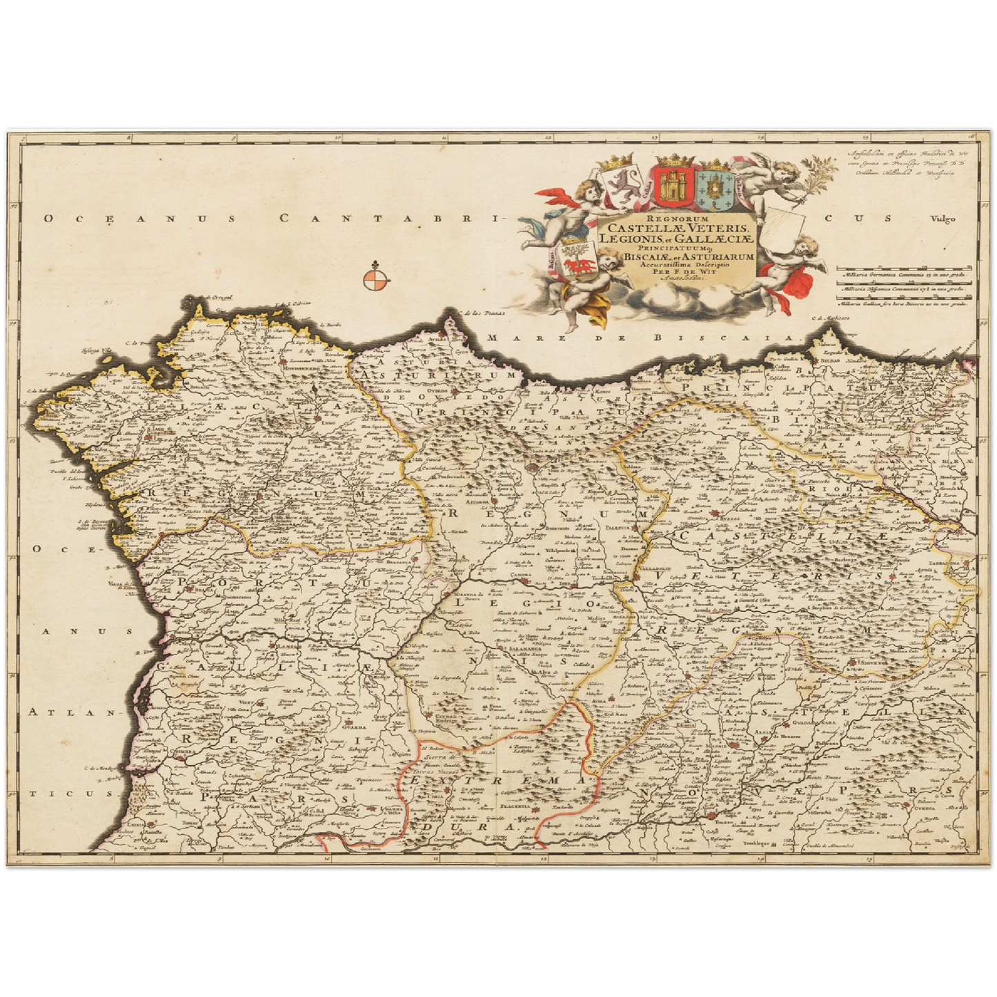 Historische Landkarte Galicien um 1698