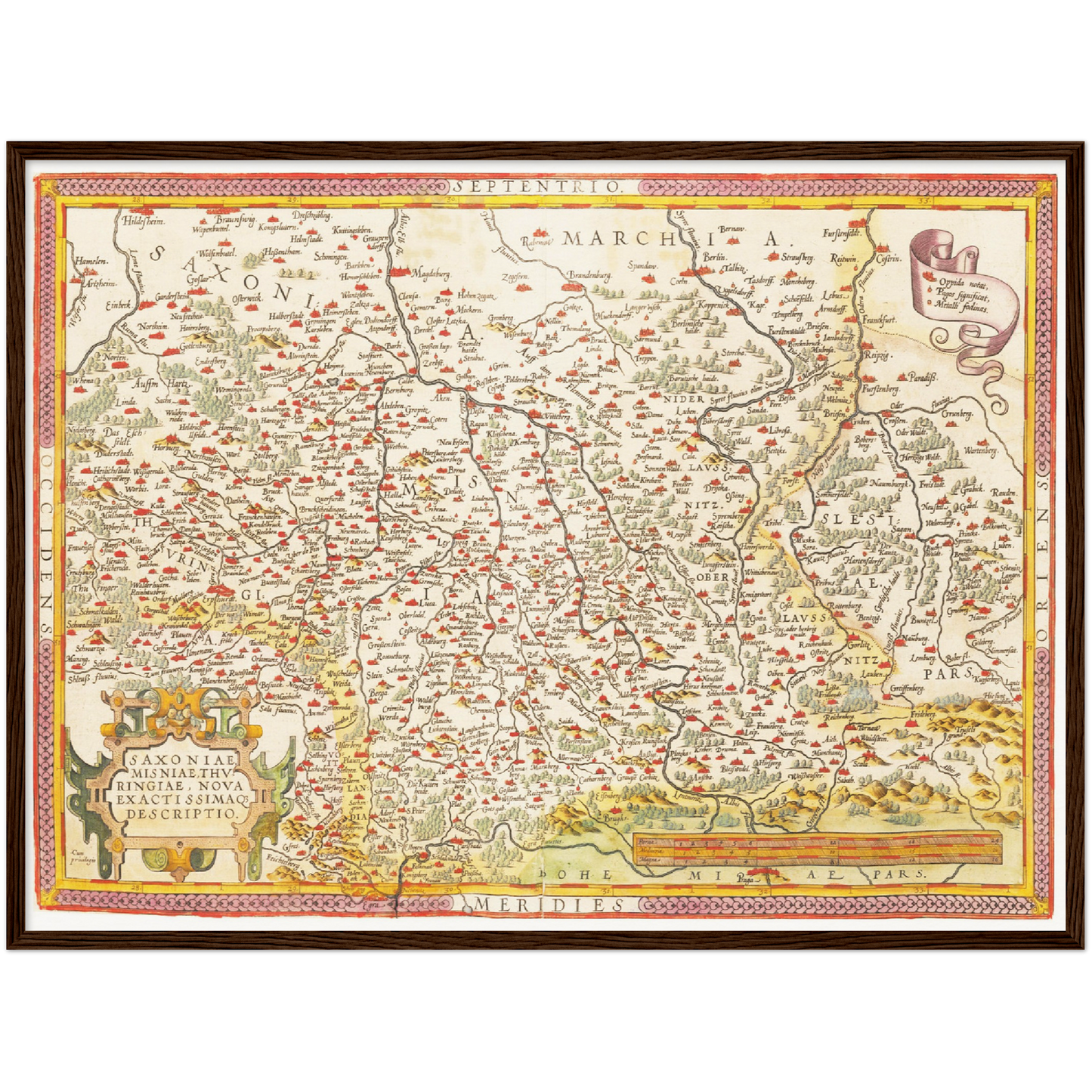 Historische Landkarte Sachsen um 1609