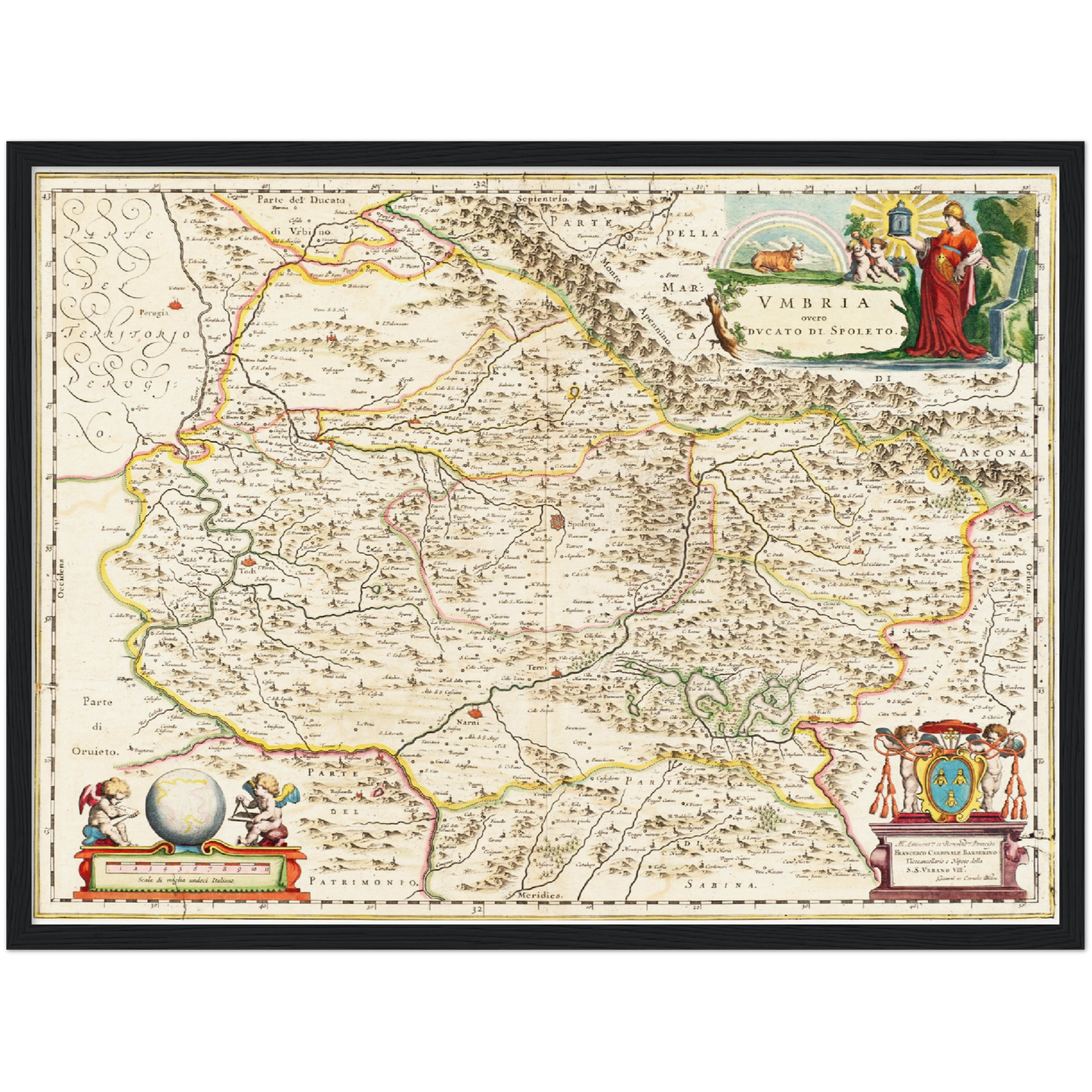Historische Landkarte Umbrien um 1662