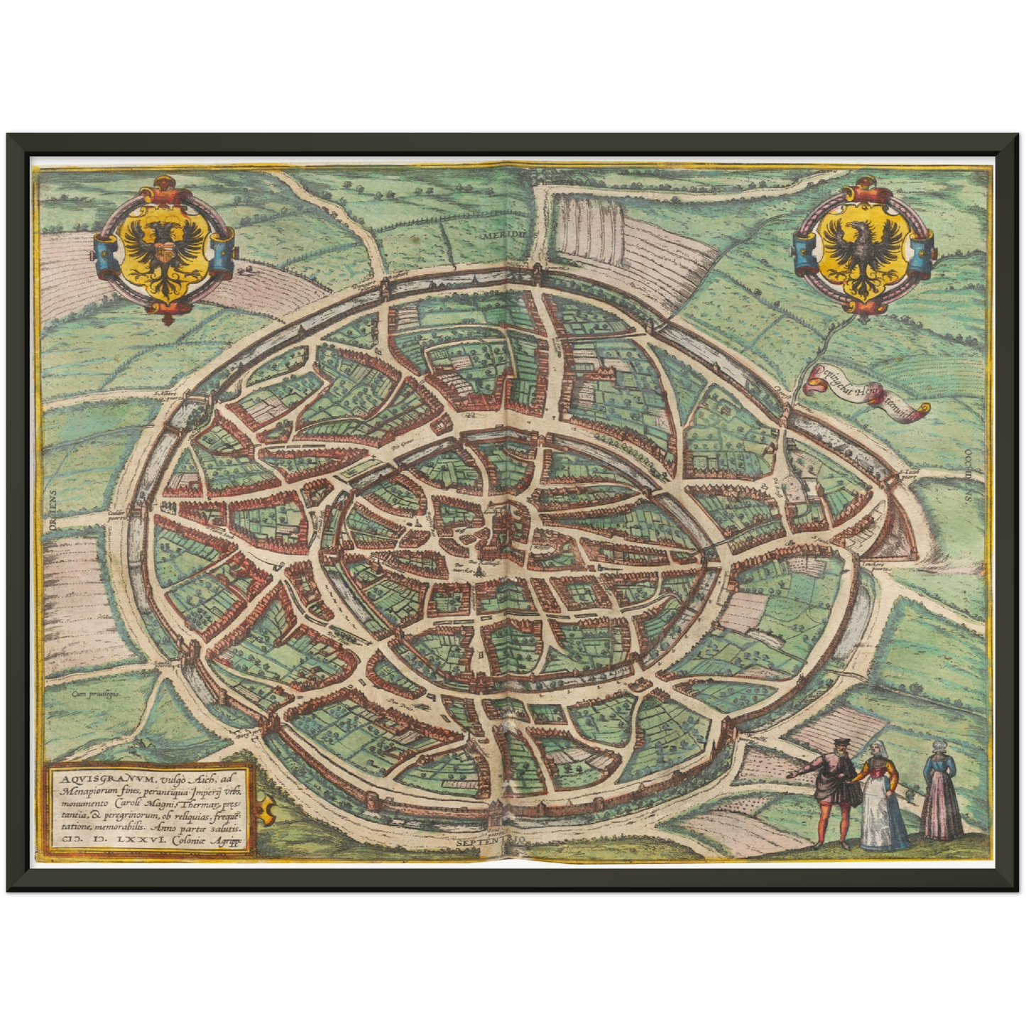 Historischer Stadtplan Aachen um 1570