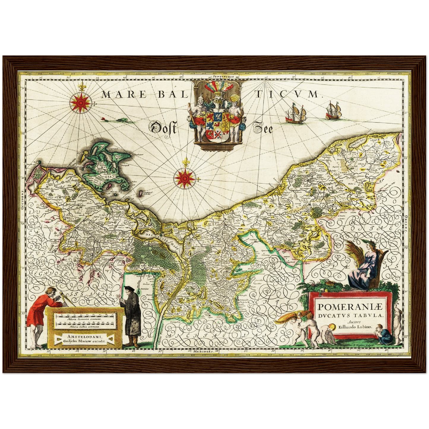 Historische Landkarte Pommern um 1647