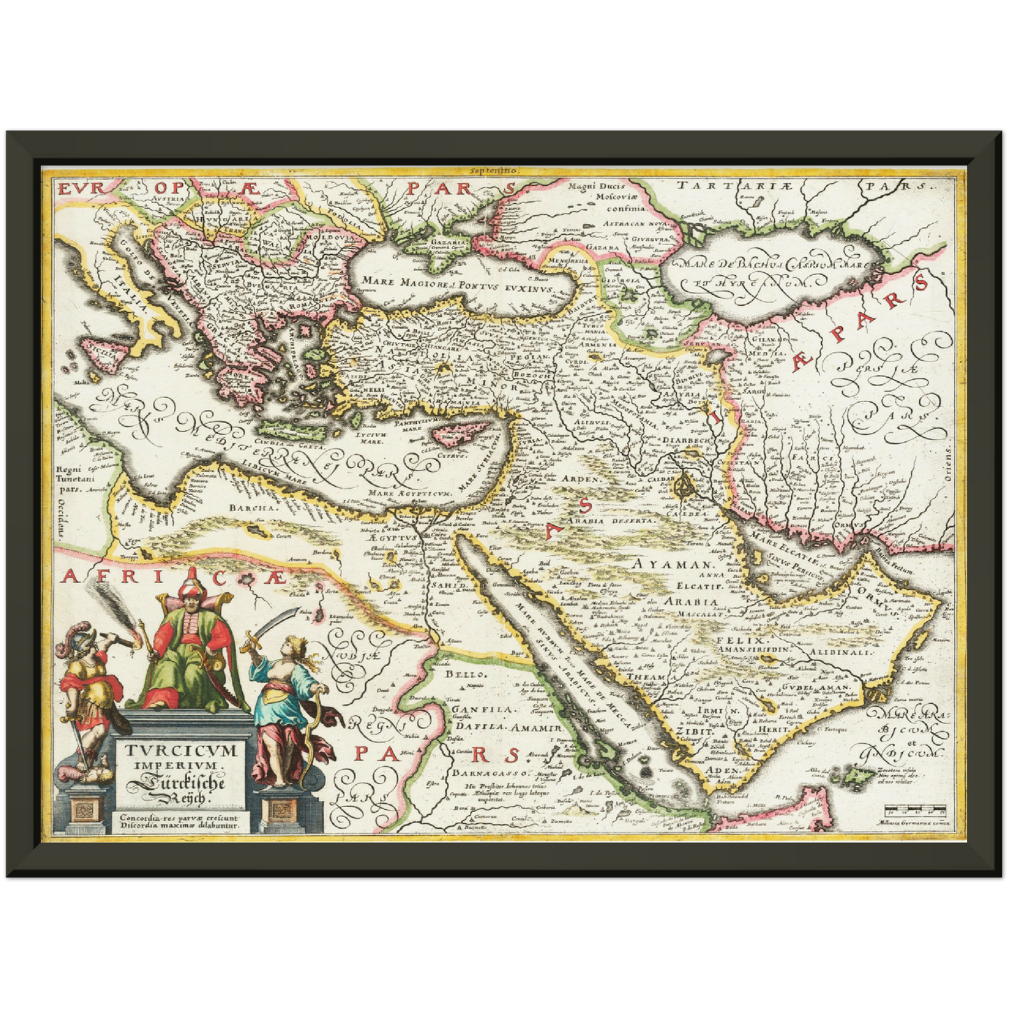 Historische Landkarte Naher Osten um 1636