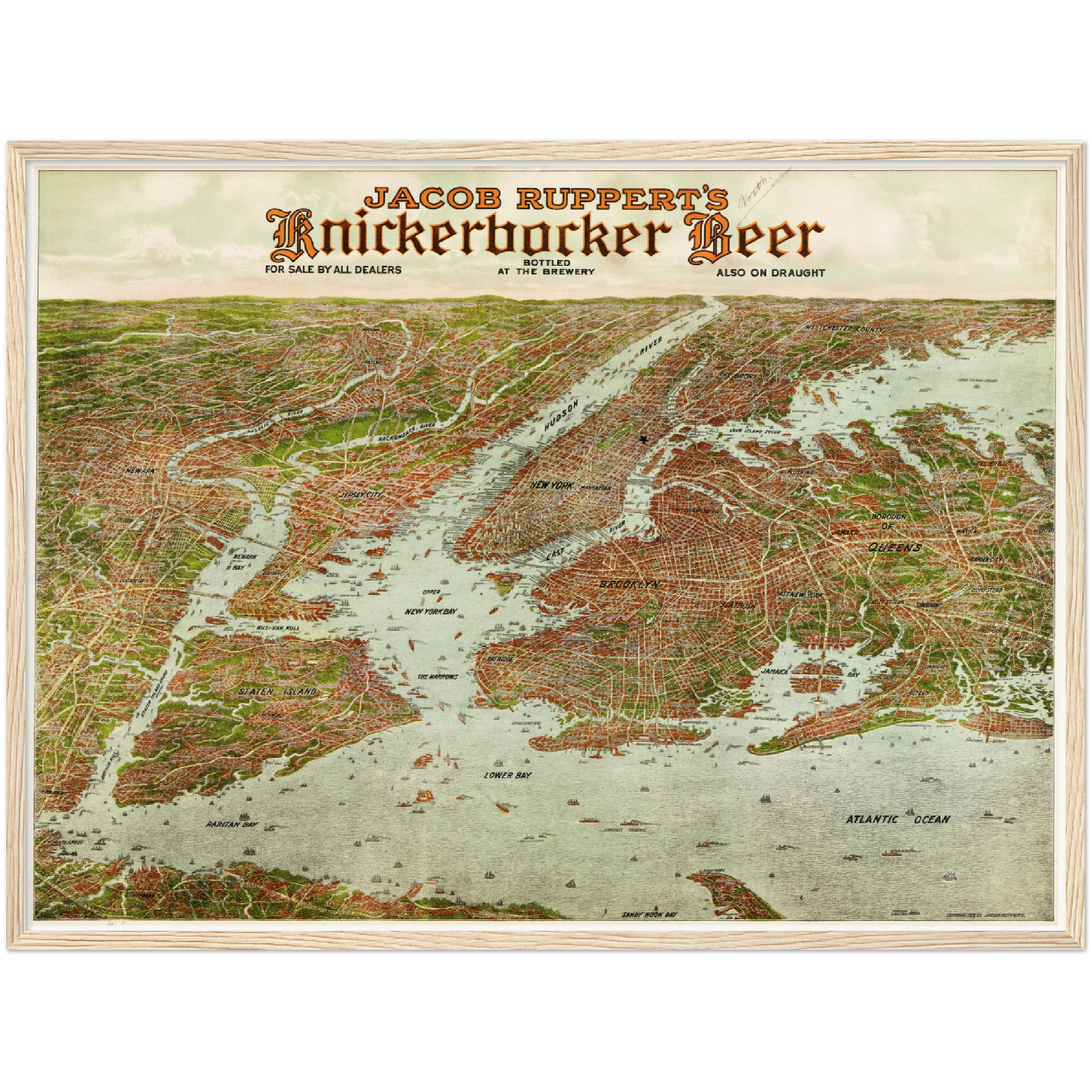 Historische Stadtansicht Greater New York City um 1912