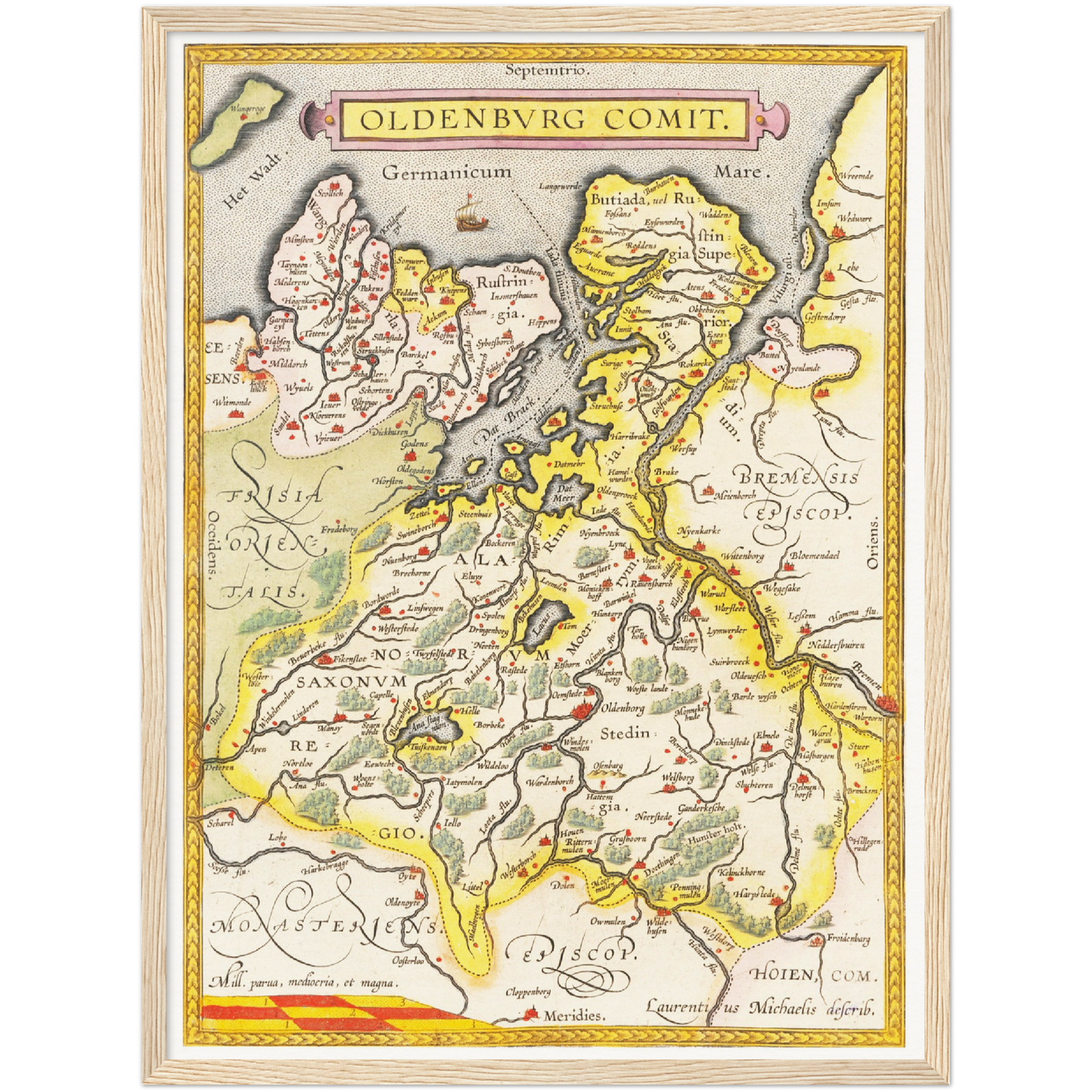 Historische Landkarte Oldenburg um 1609