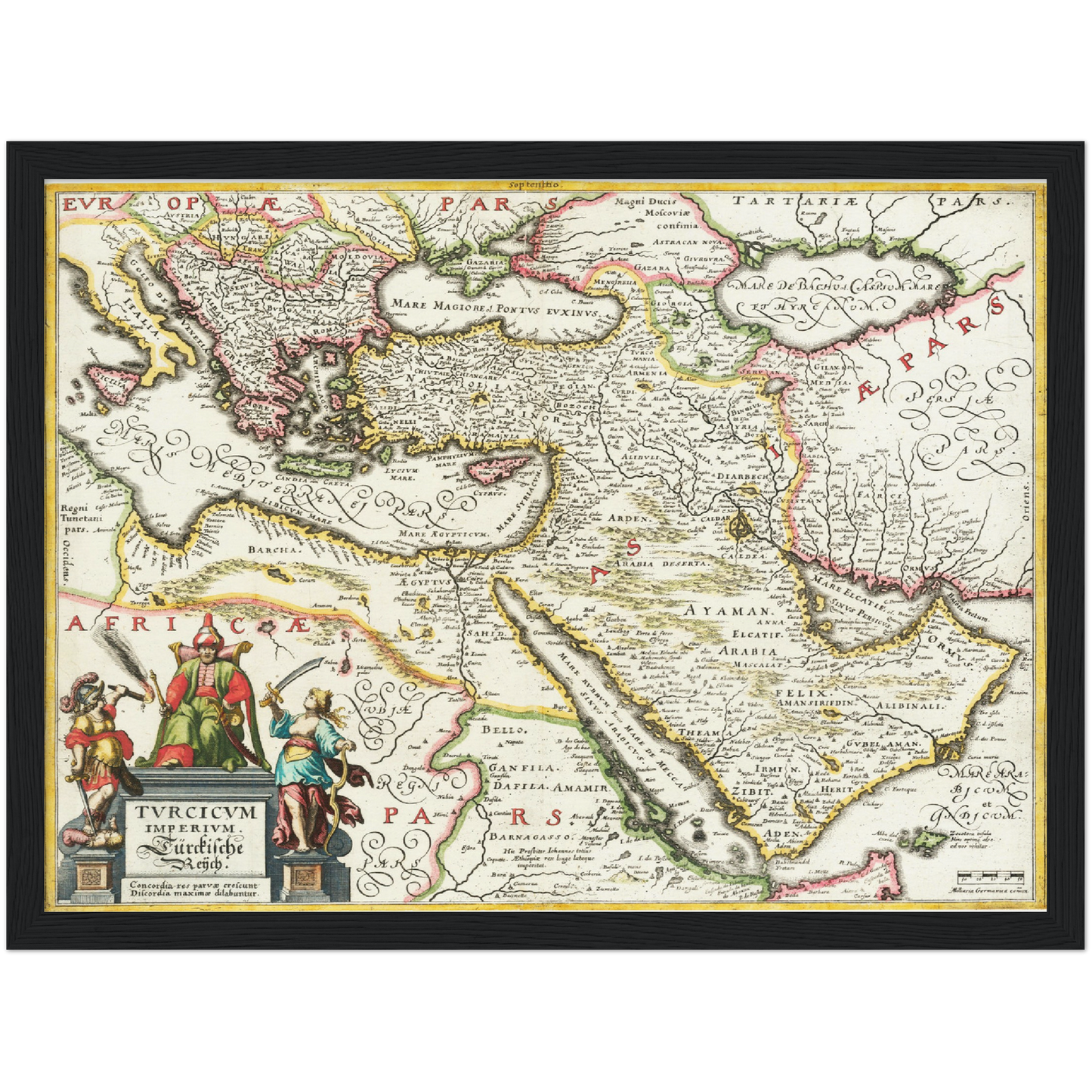Historische Landkarte Naher Osten um 1636