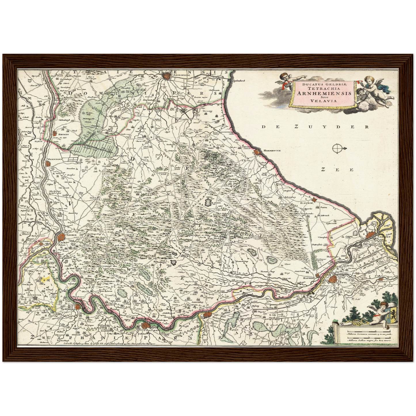 Historische Landkarte Provinz Gelderland um 1680