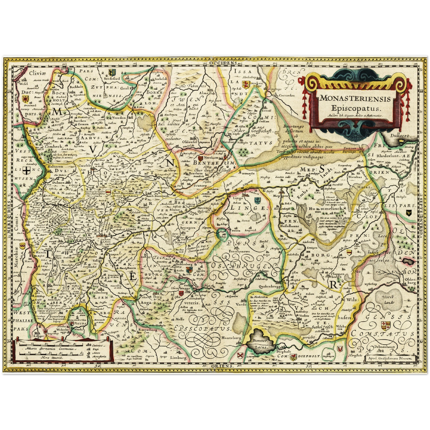 Historische Landkarte Münster um 1650