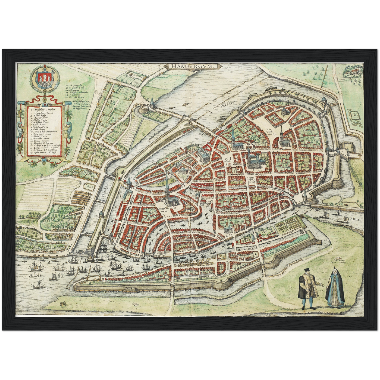 Historischer Stadtplan Hamburg um 1588