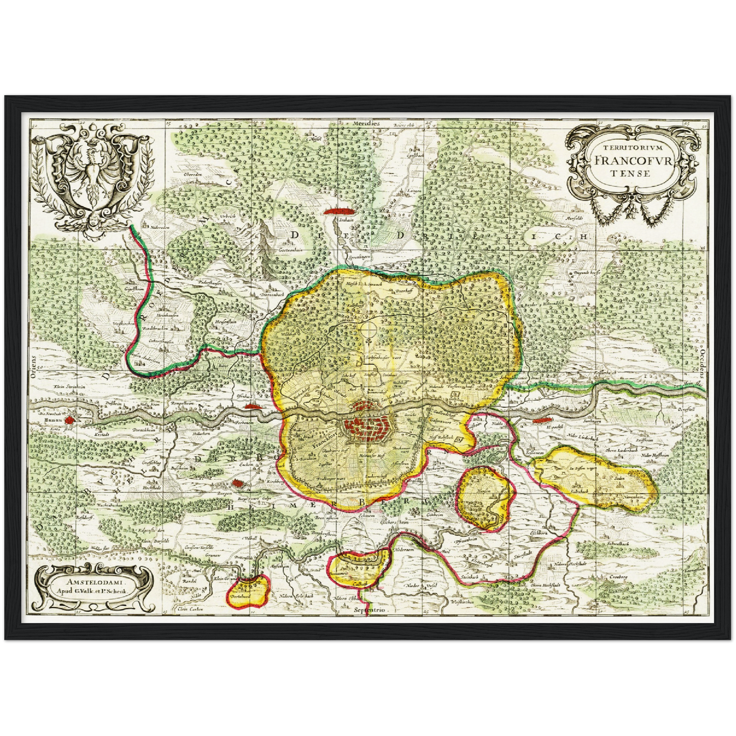 Historische Landkarte Frankfurt um 1700