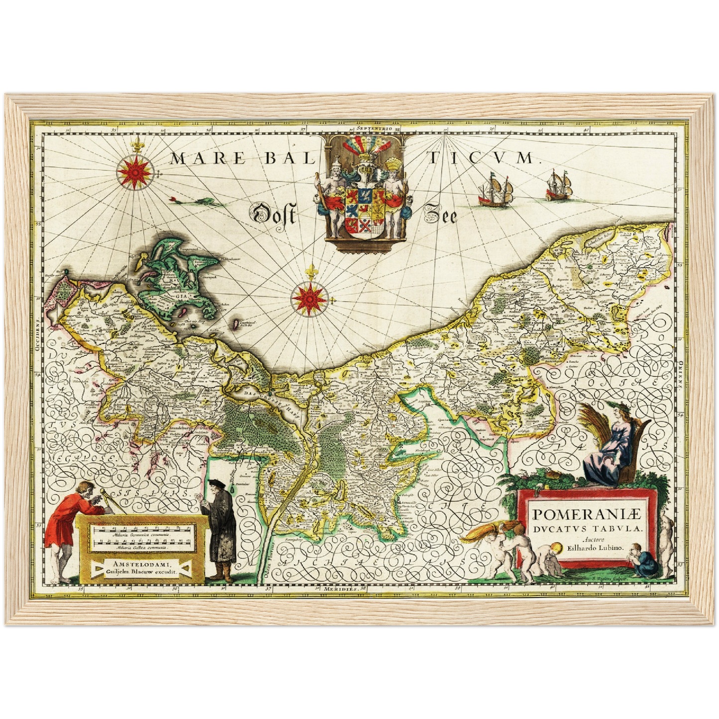 Historische Landkarte Pommern um 1647