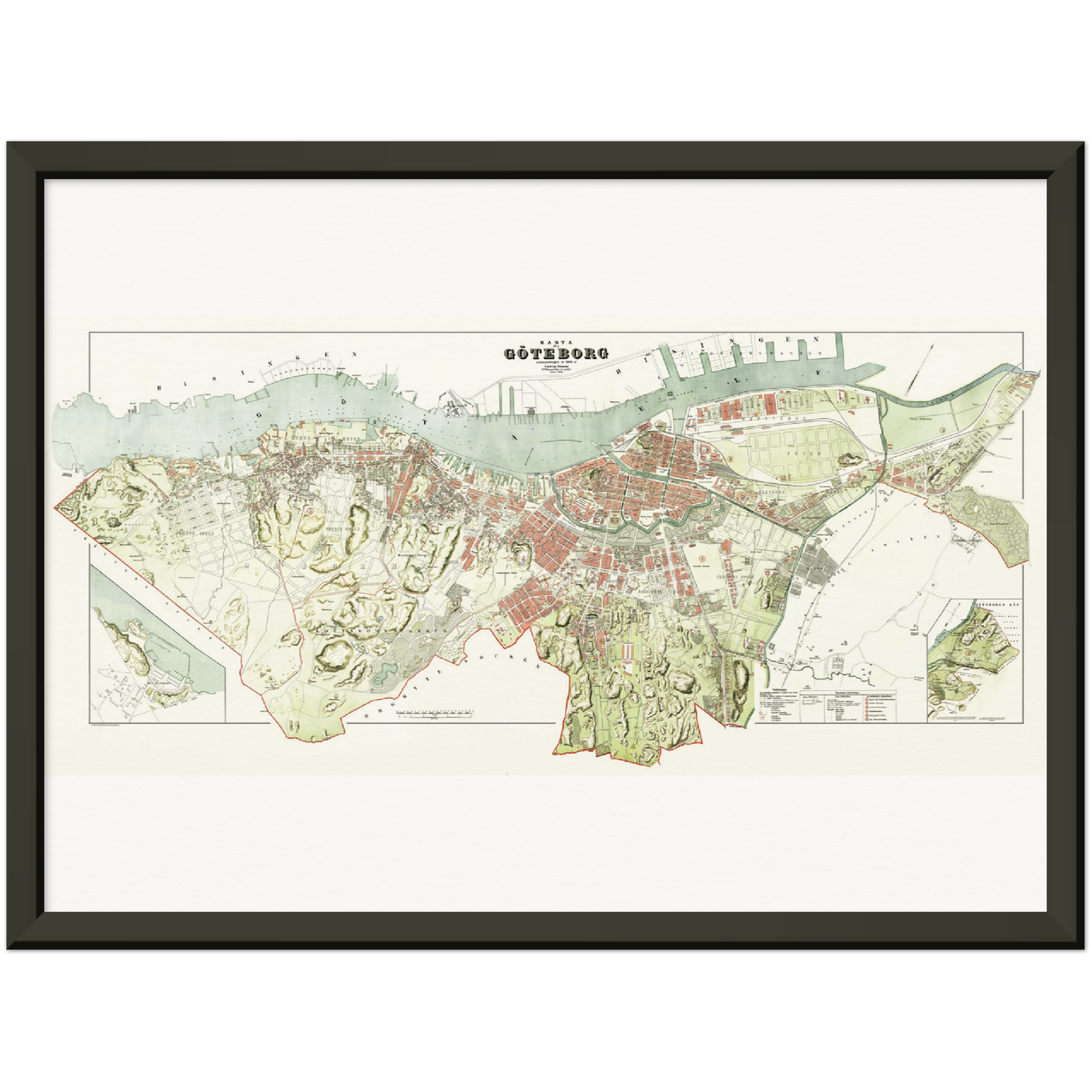 Historischer Stadtplan Göteborg um 1888