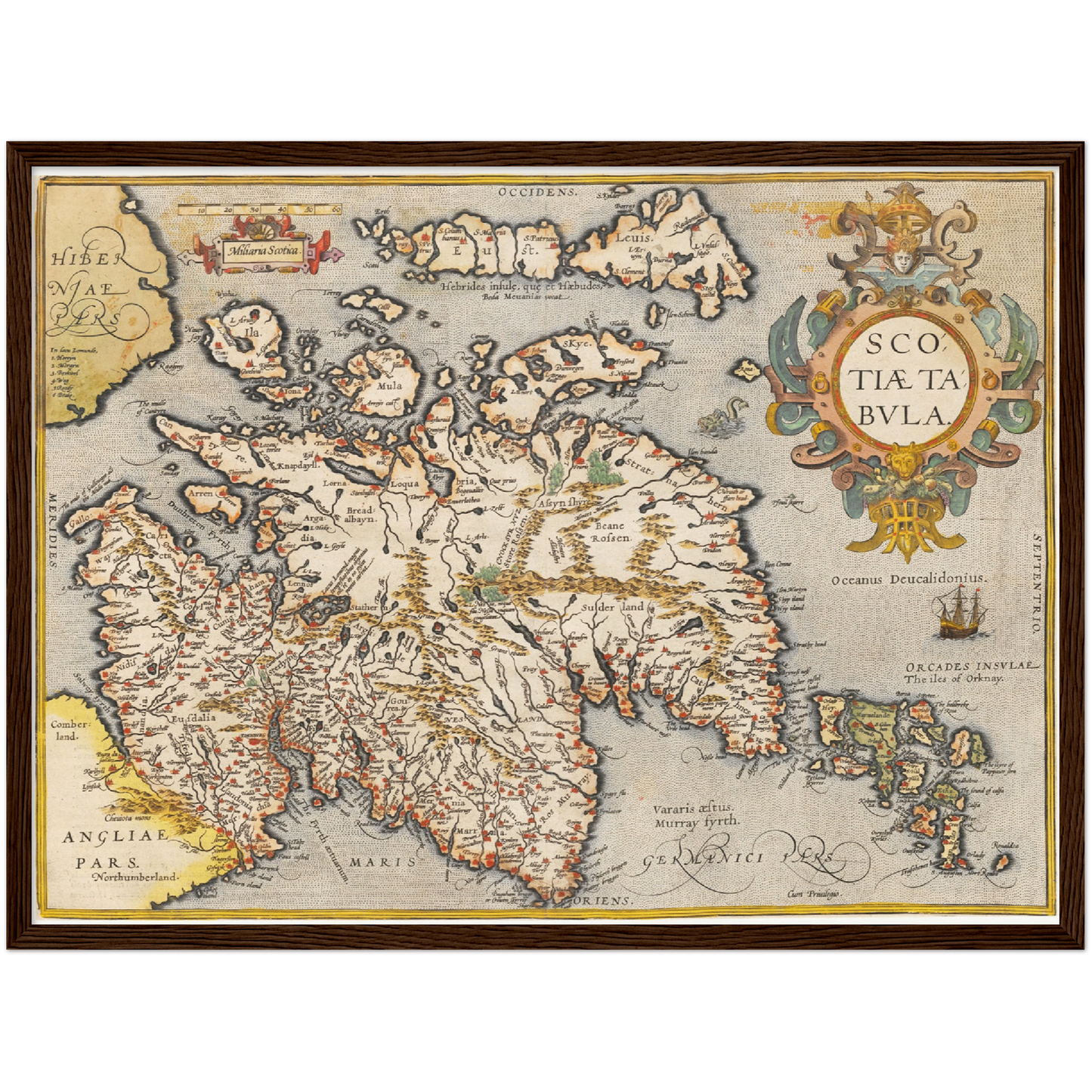 Historische Landkarte Schottland um 1609
