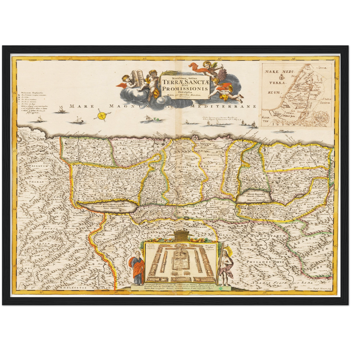 Historische Landkarte Heiliges Land um 1694