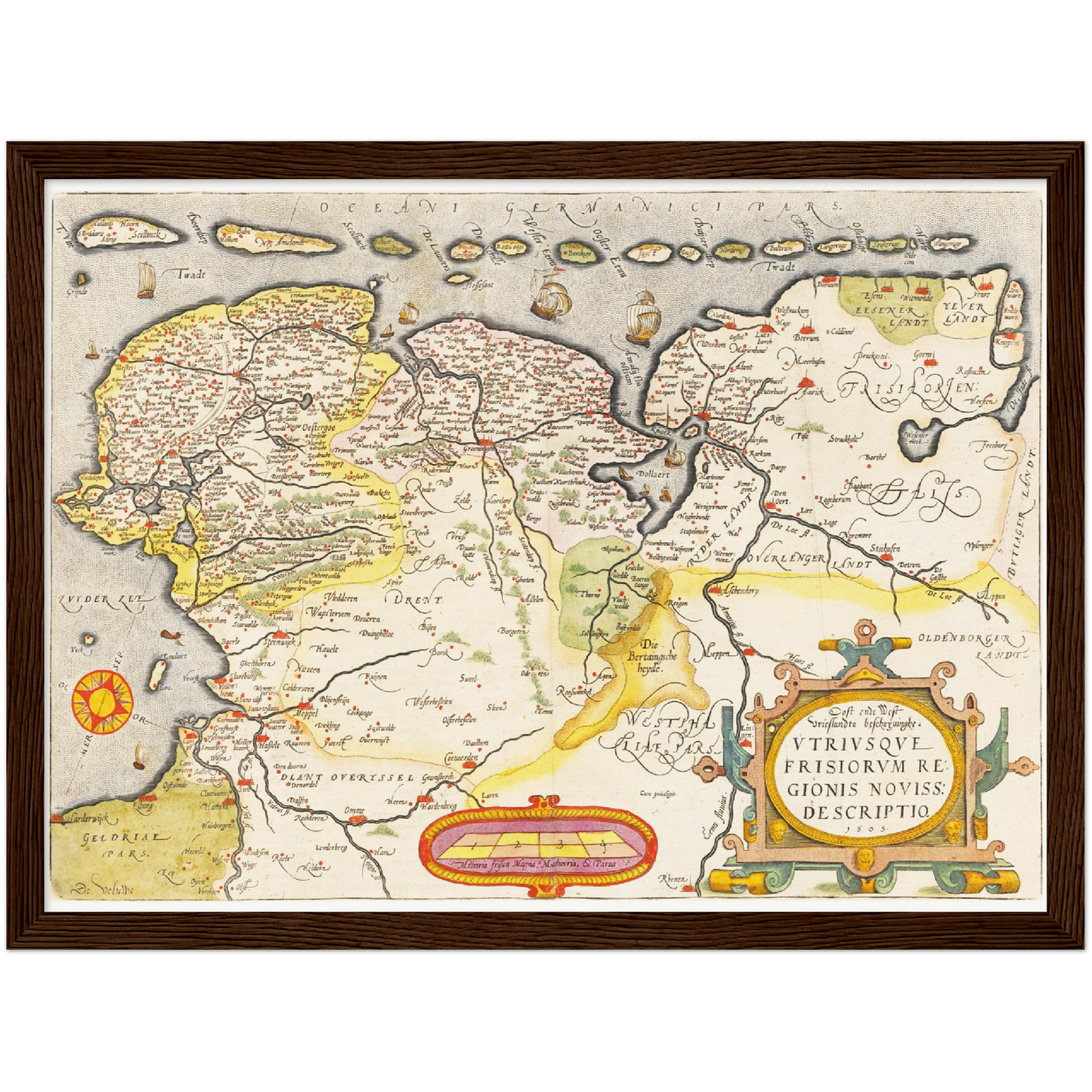 Historische Landkarte Provinz Friesland um 1609